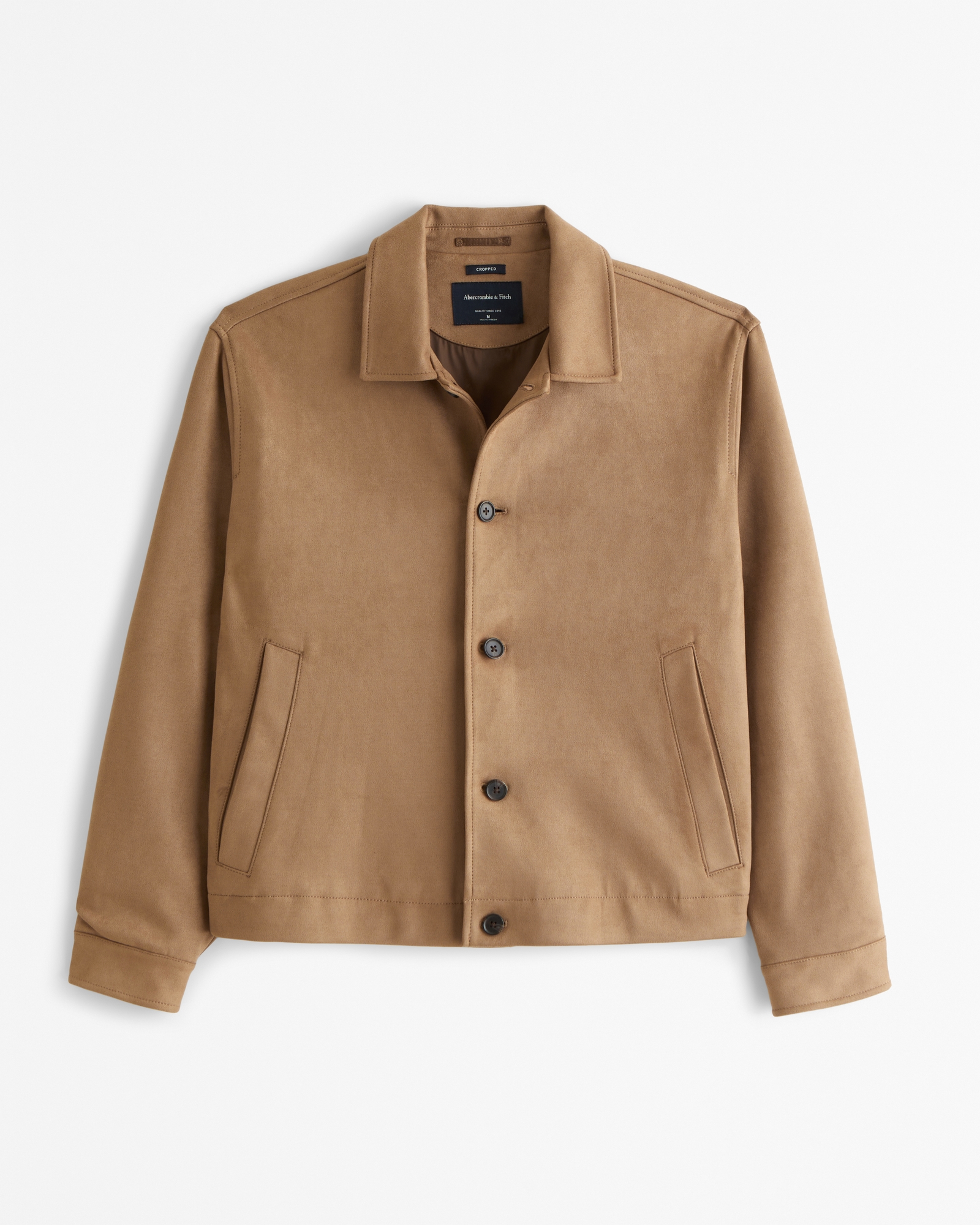 Cropped Vegan Suede Jacket