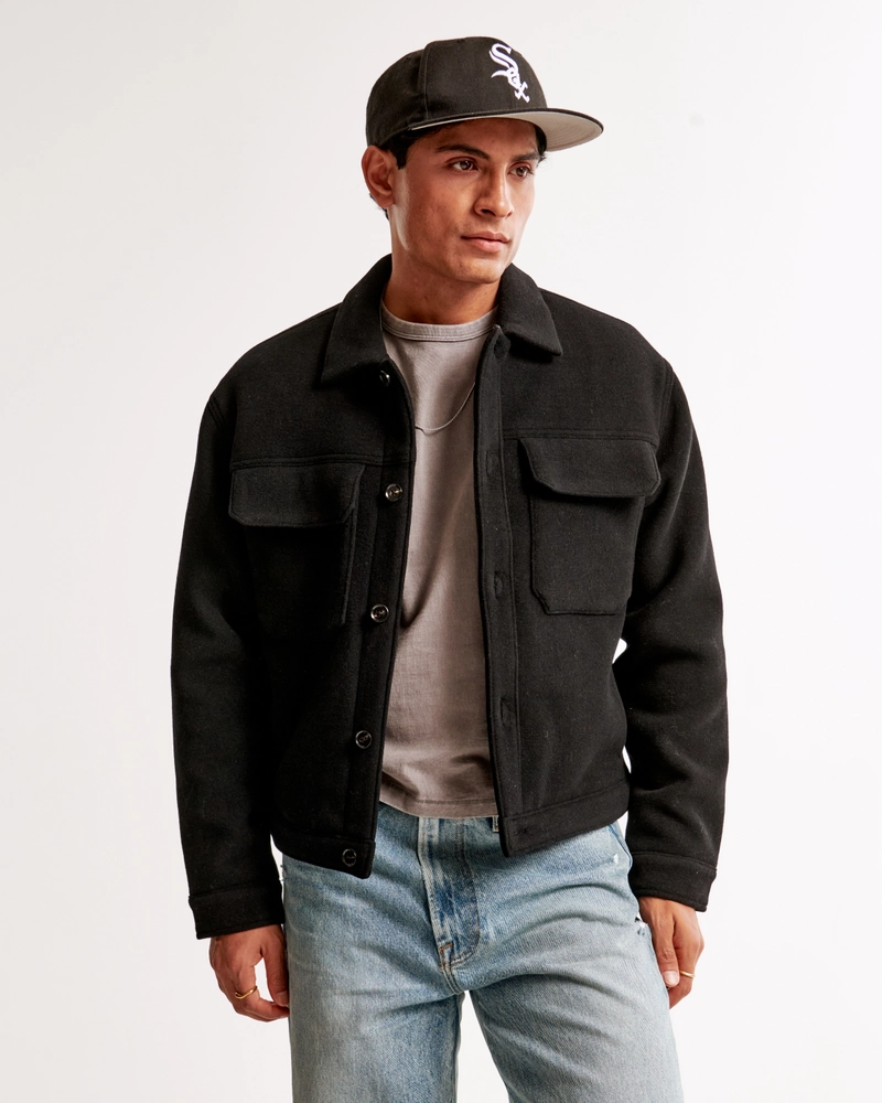 Cropped Dressy Trucker Jacket