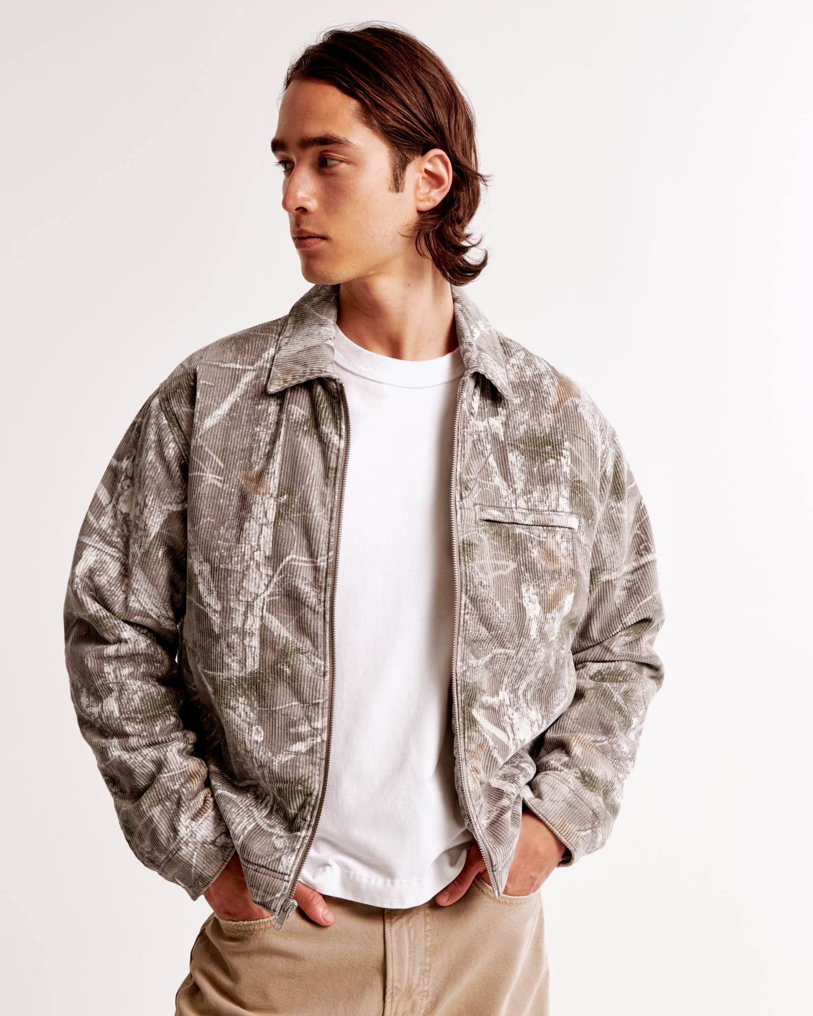 Abercrombie & Fitch Cropped Zip Workwear Jacket | Arden Fair