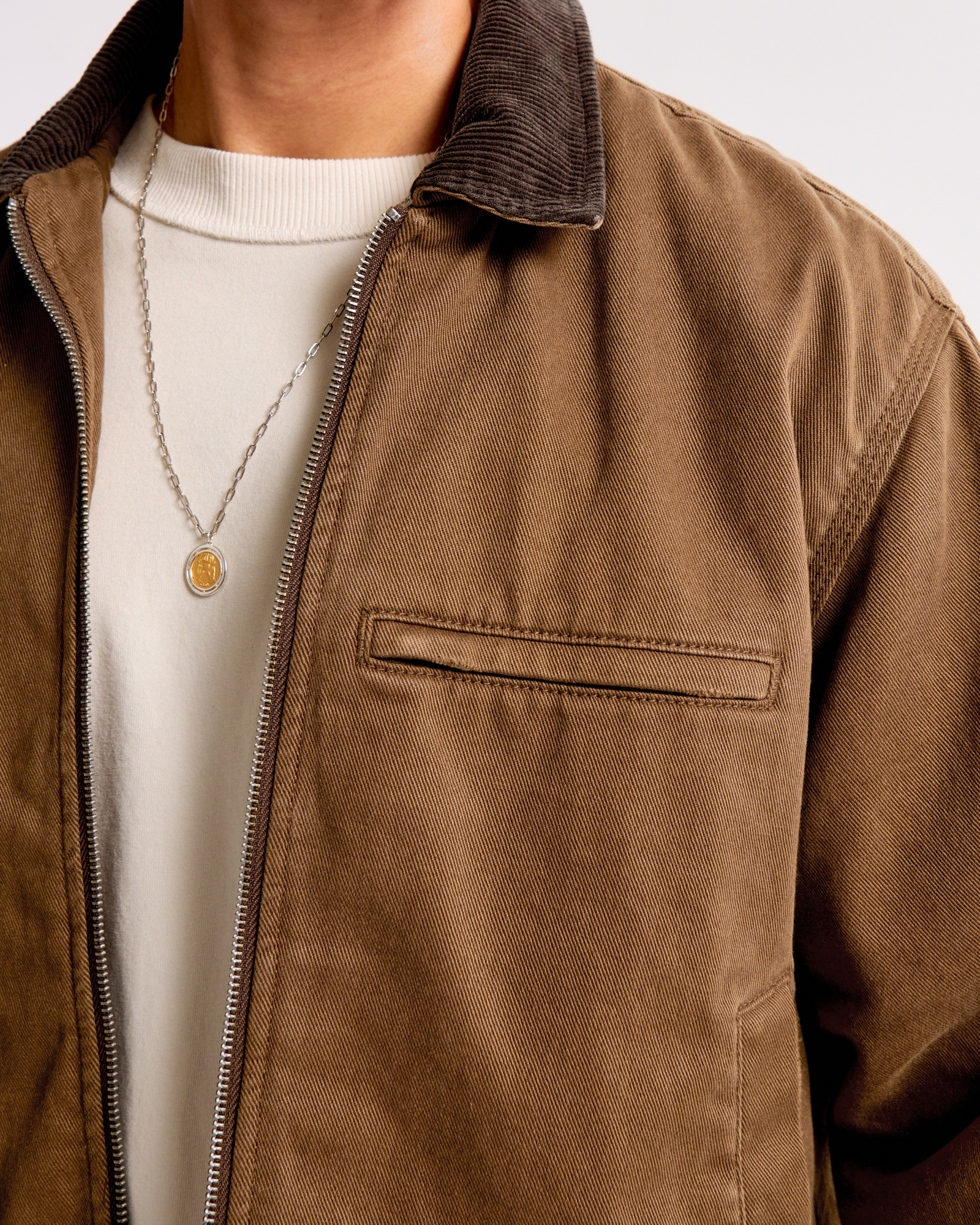 Cropped Zip Workwear Jacket