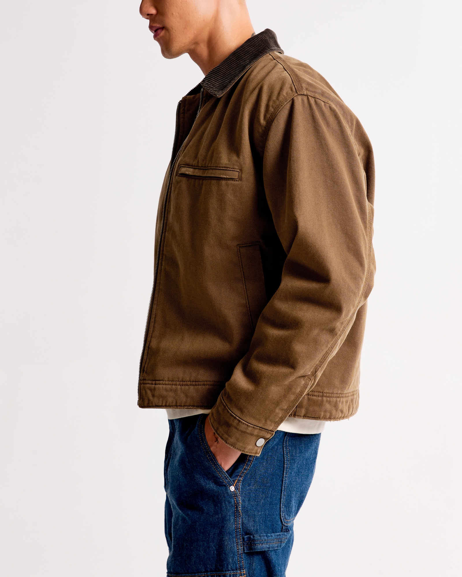 Cropped Zip Workwear Jacket