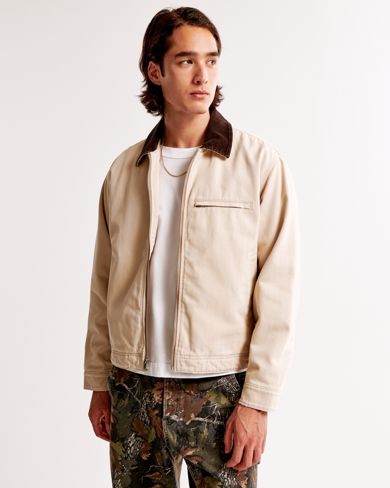 Men's Cropped Zip Workwear Jacket | Men's Clearance