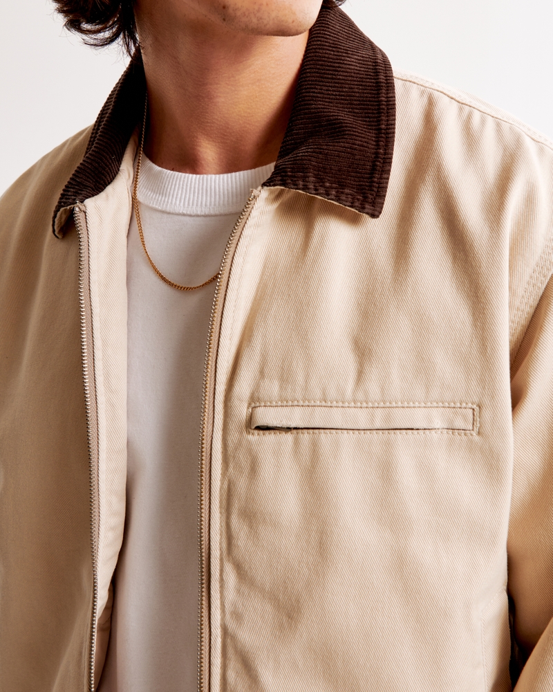 Men's Cropped Zip Workwear Jacket | Men's Clearance