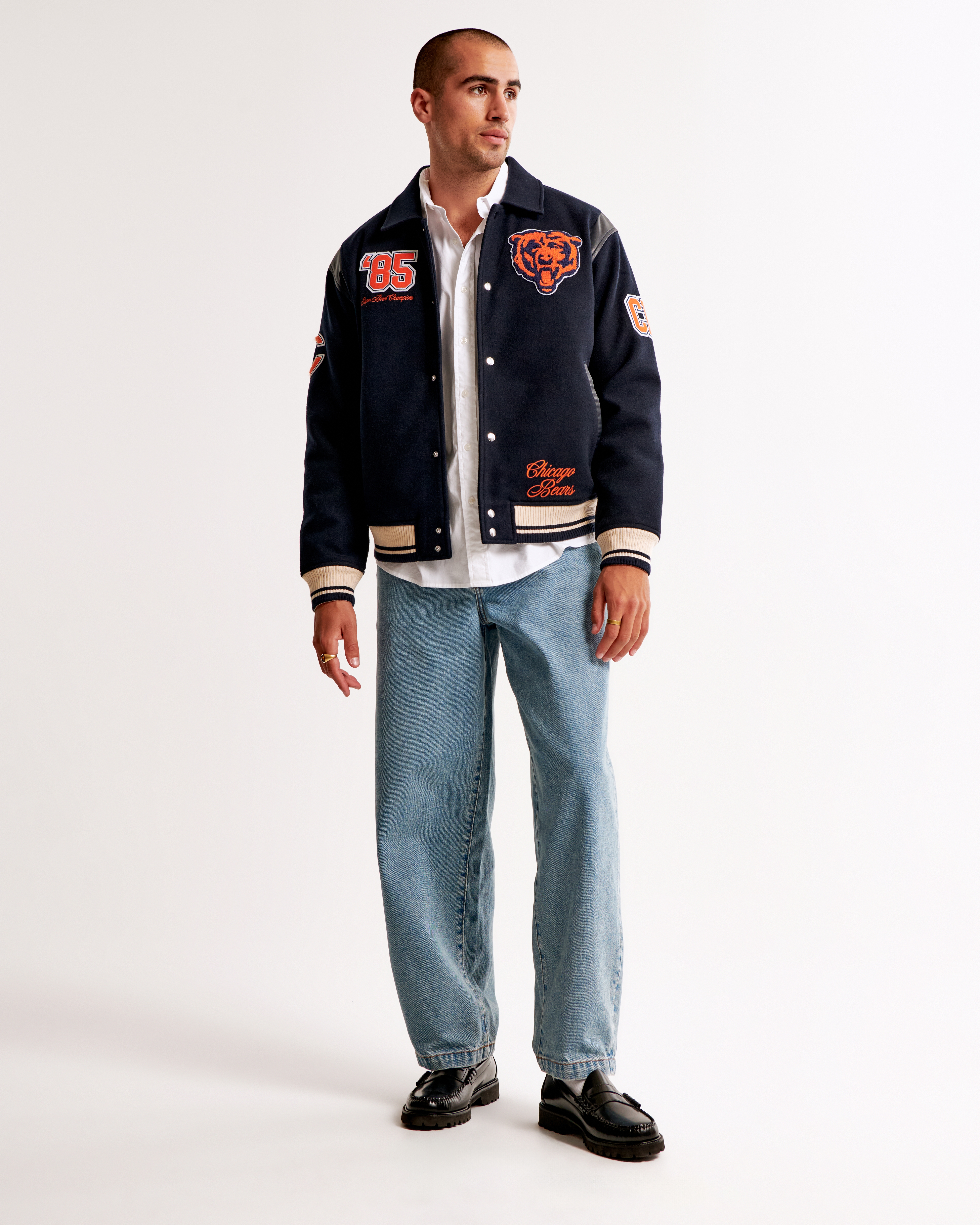 Abercrombie & Fitch Chicago Bears Varsity Bomber Jacket