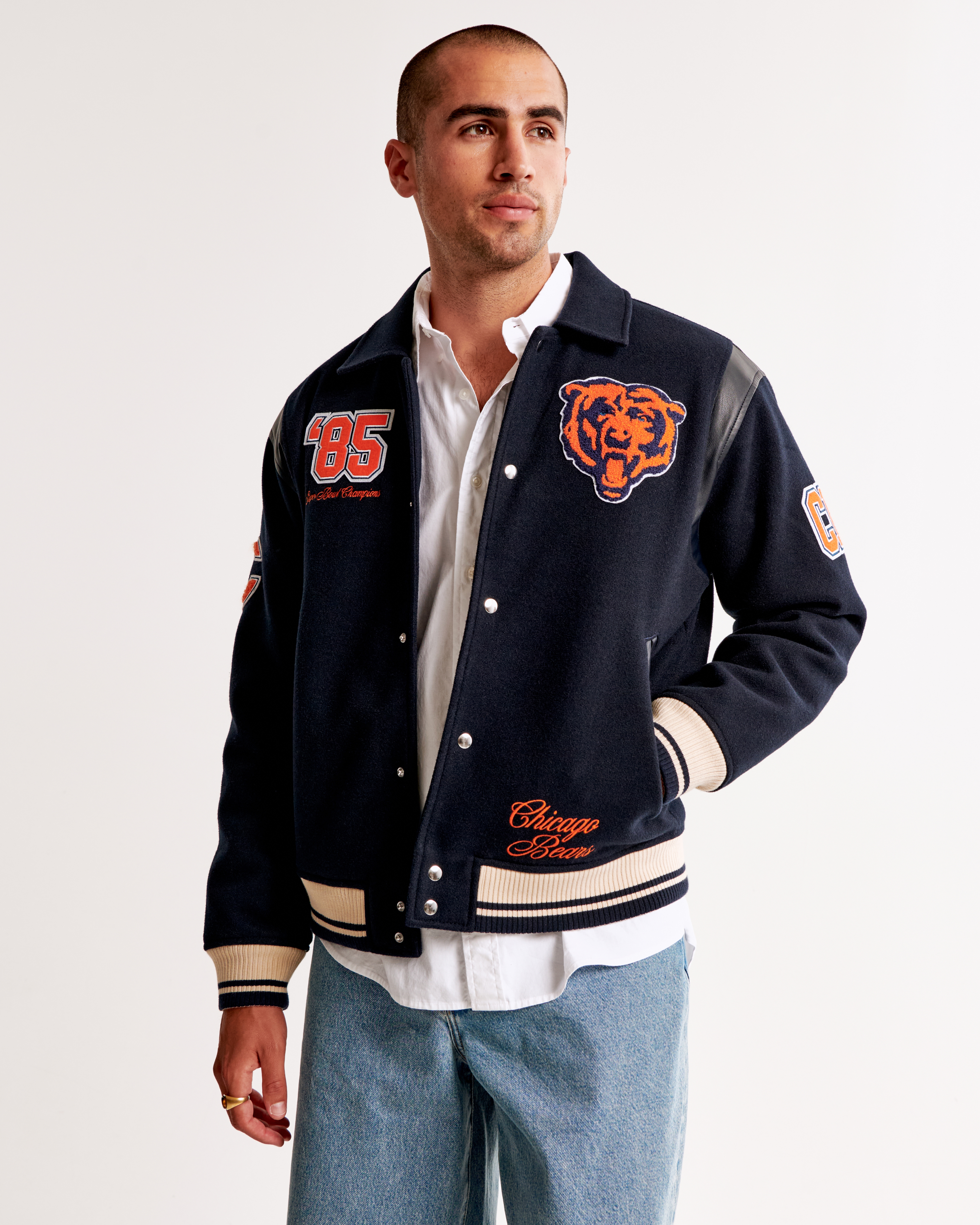 Men's Chicago Bears Varsity Bomber Jacket | Men's Coats