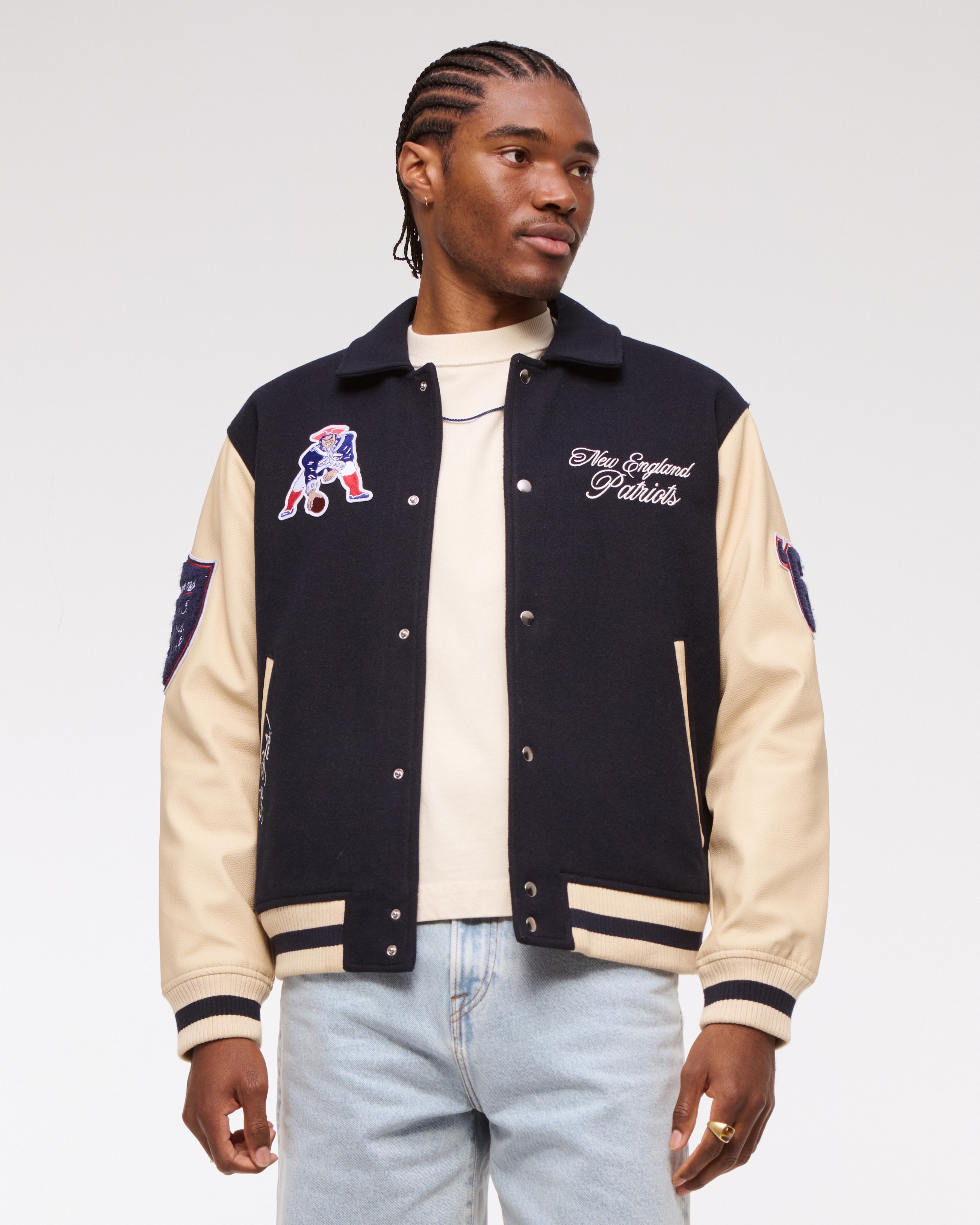 Abercrombie & Fitch New England Patriots Varsity Bomber Jacket