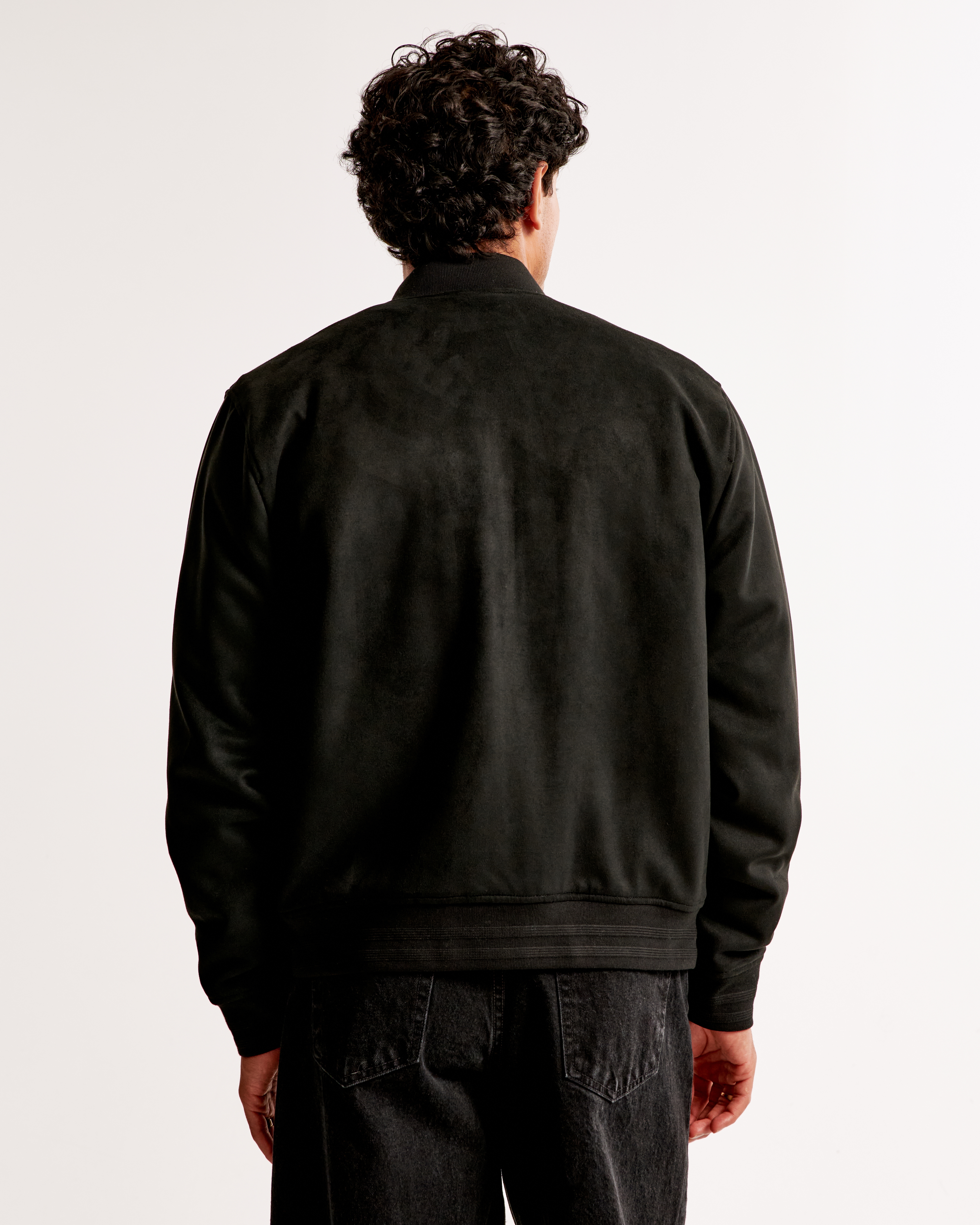 Online Abercrombie & Fitch 100% Vegan Suede Bomber Jacket