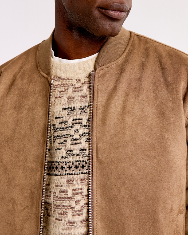 Vegan Suede Bomber Jacket