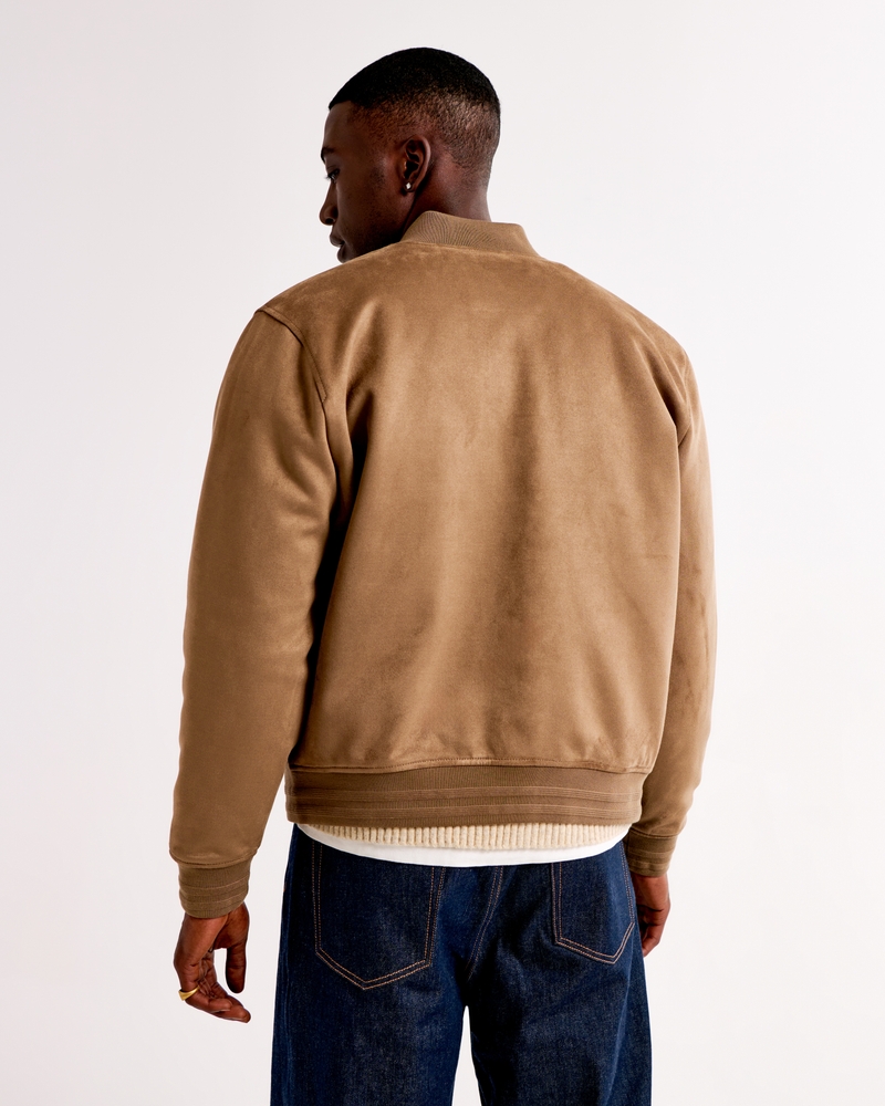 Vegan Suede Bomber Jacket