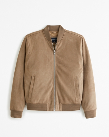Men s Vegan Suede Bomber Jacket Men s Coats Jackets Abercrombie