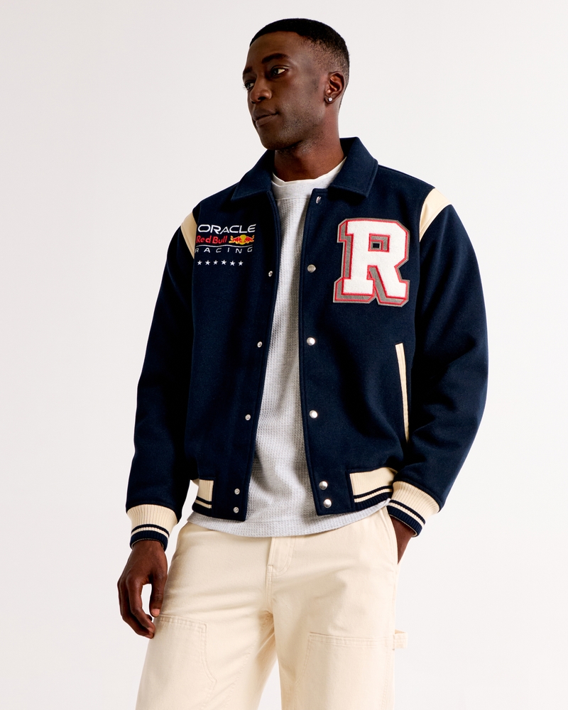 Men's Oracle Red Bull Racing Varsity Bomber Jacket | Men's Coats