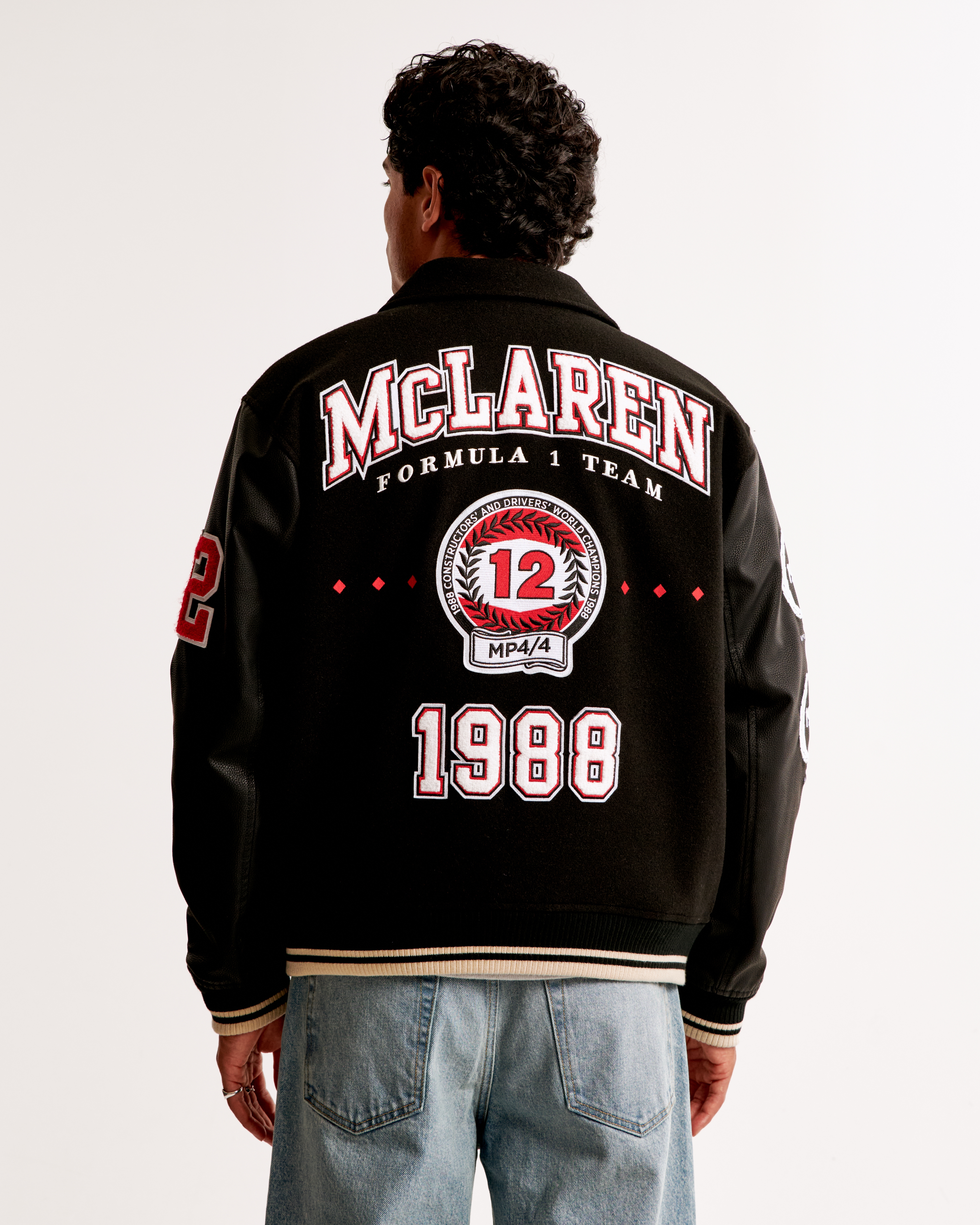 Мужские куртки Abercrombie & Fitch Oracle Red Bull Racing Varsity Bomber Jacket — фото 2