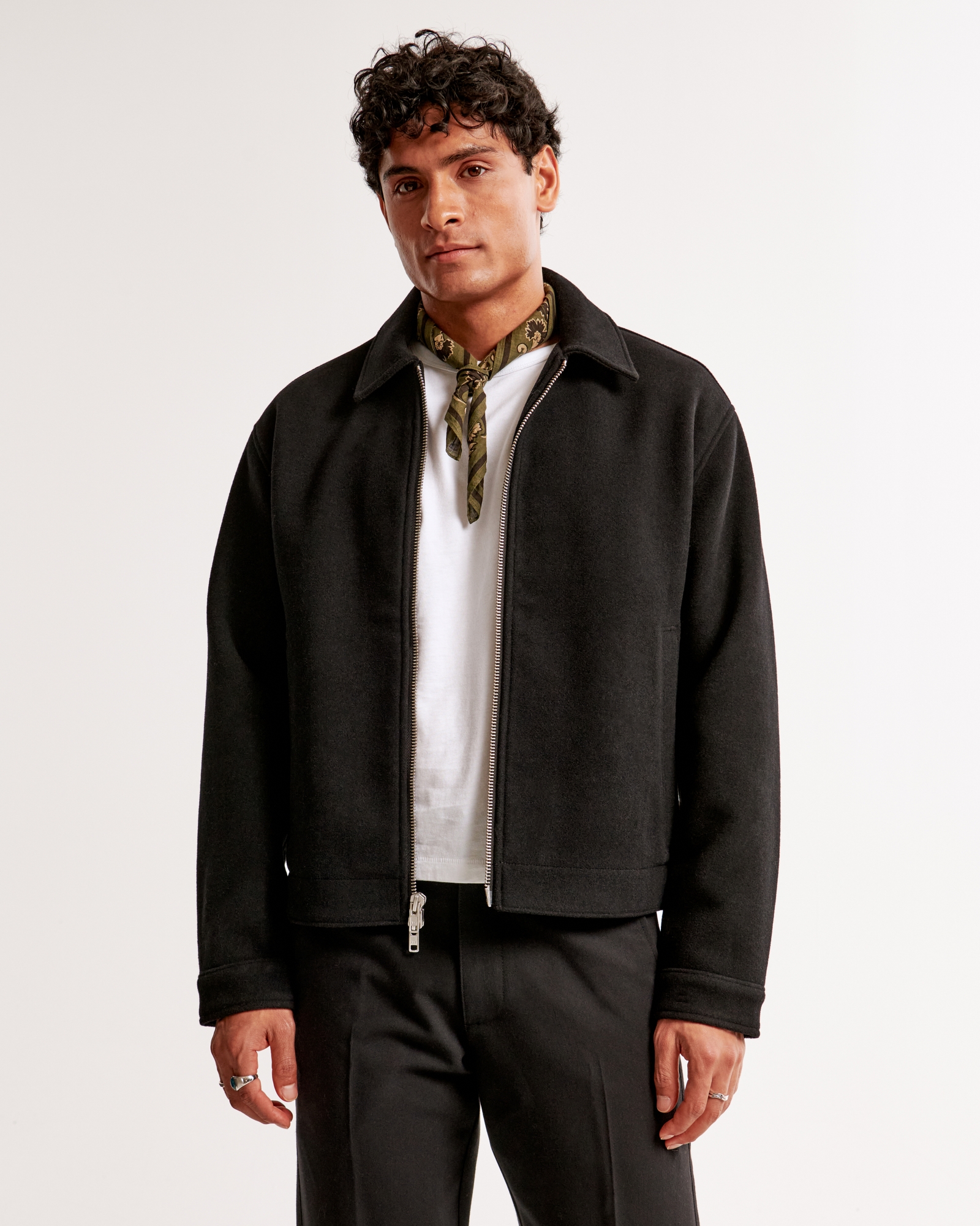 Cropped Dressy Zip Jacket