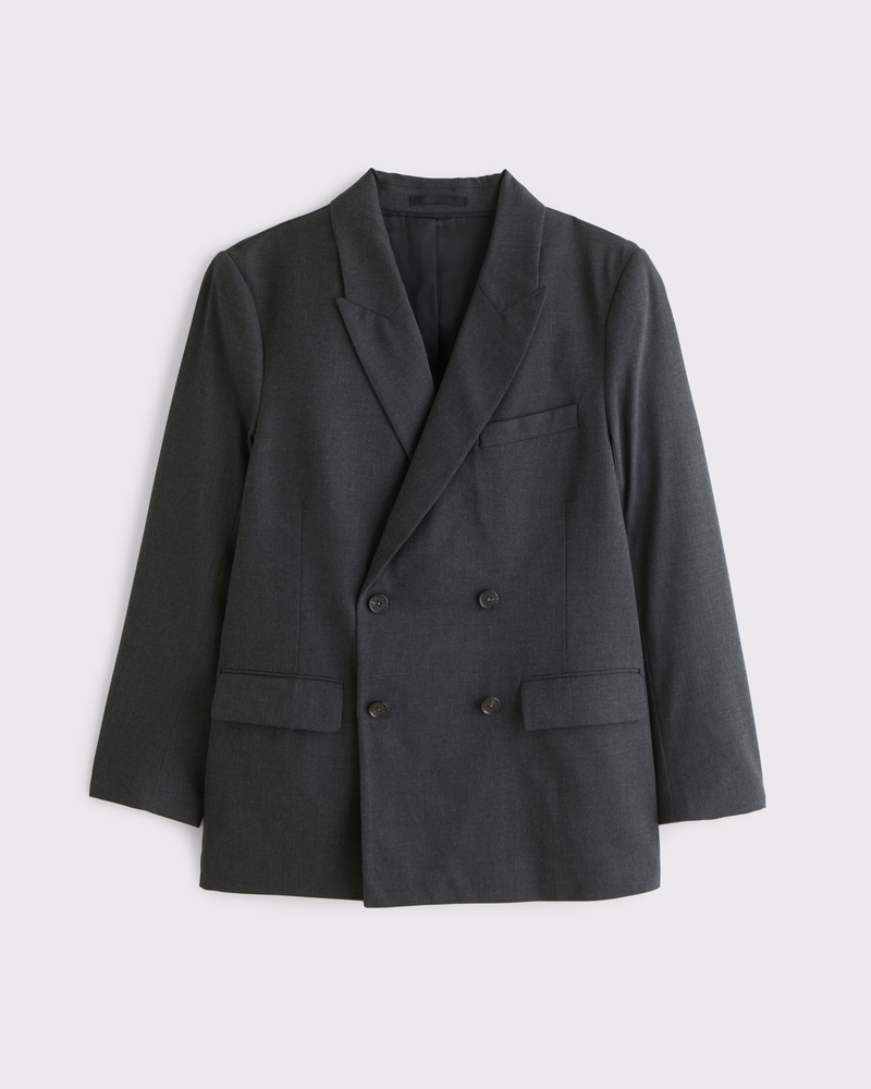 Abercrombie & Fitch *** Wool-Blend Double-Breasted Blazer Coat. Size: M high quality Tall