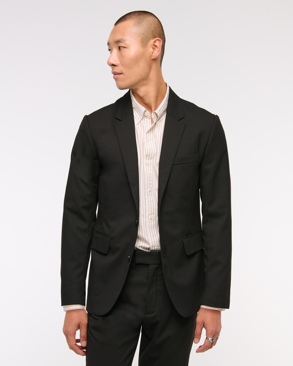 The A&F Collins Tailored Slim Blazer, Black