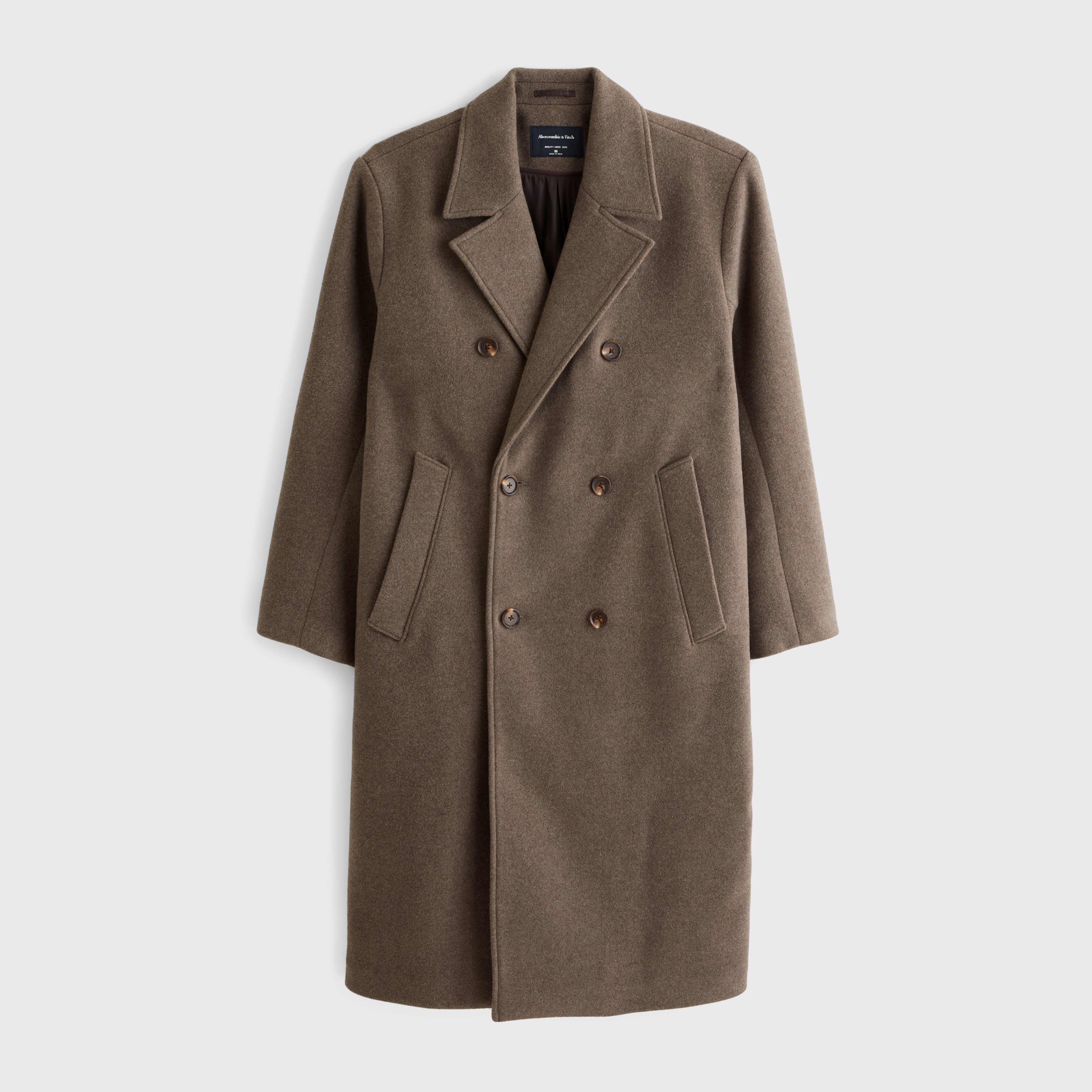 Double breasted long shops wool coat