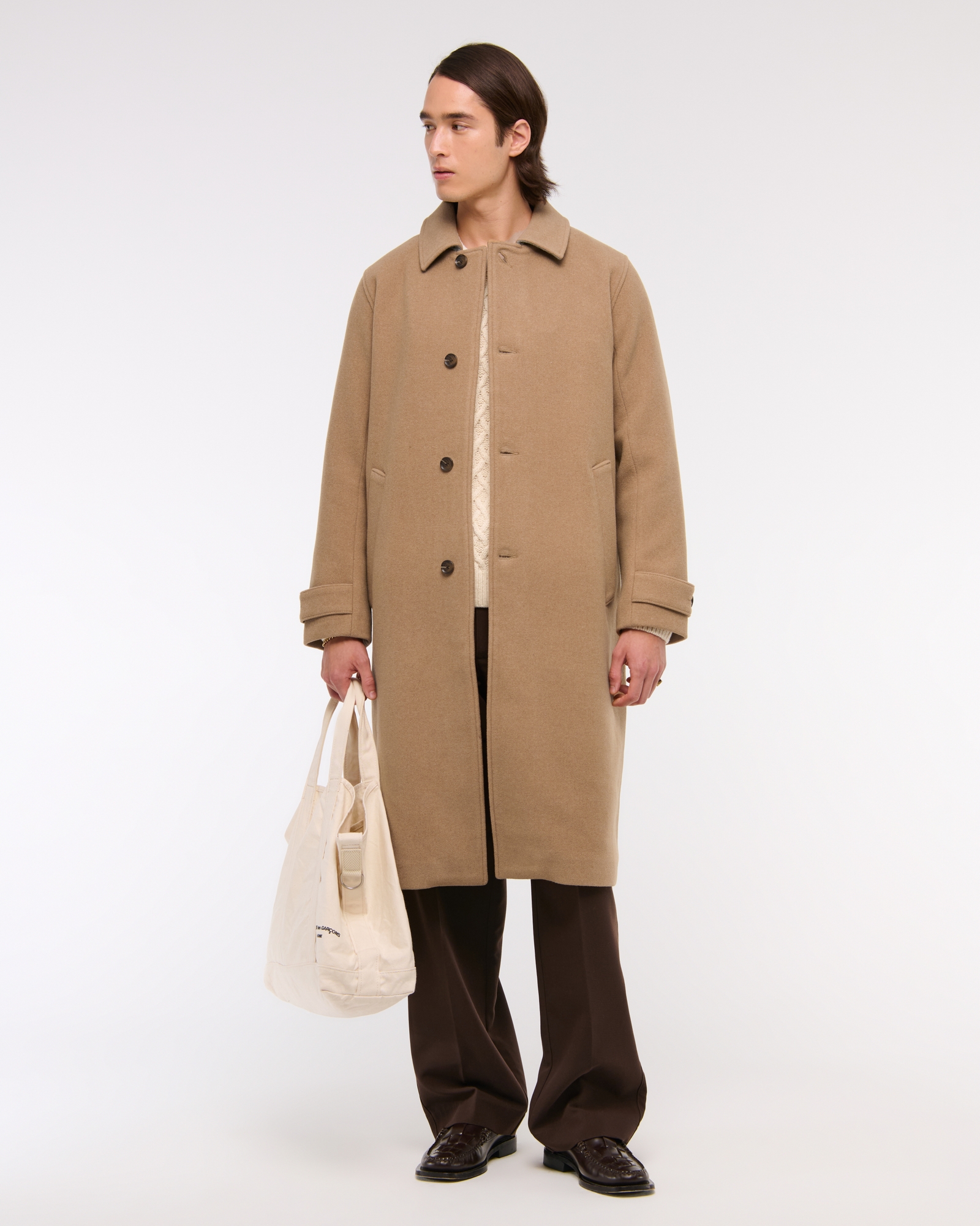 Wool-Blend Mac Coat