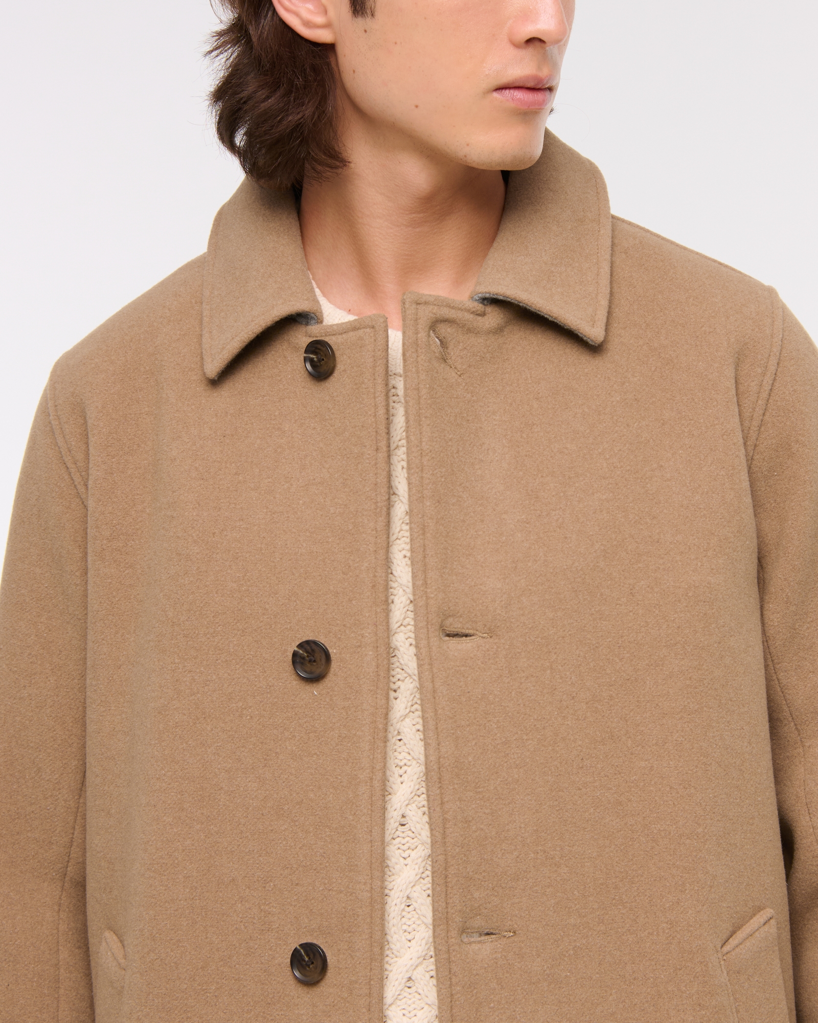 Wool-Blend Mac Coat