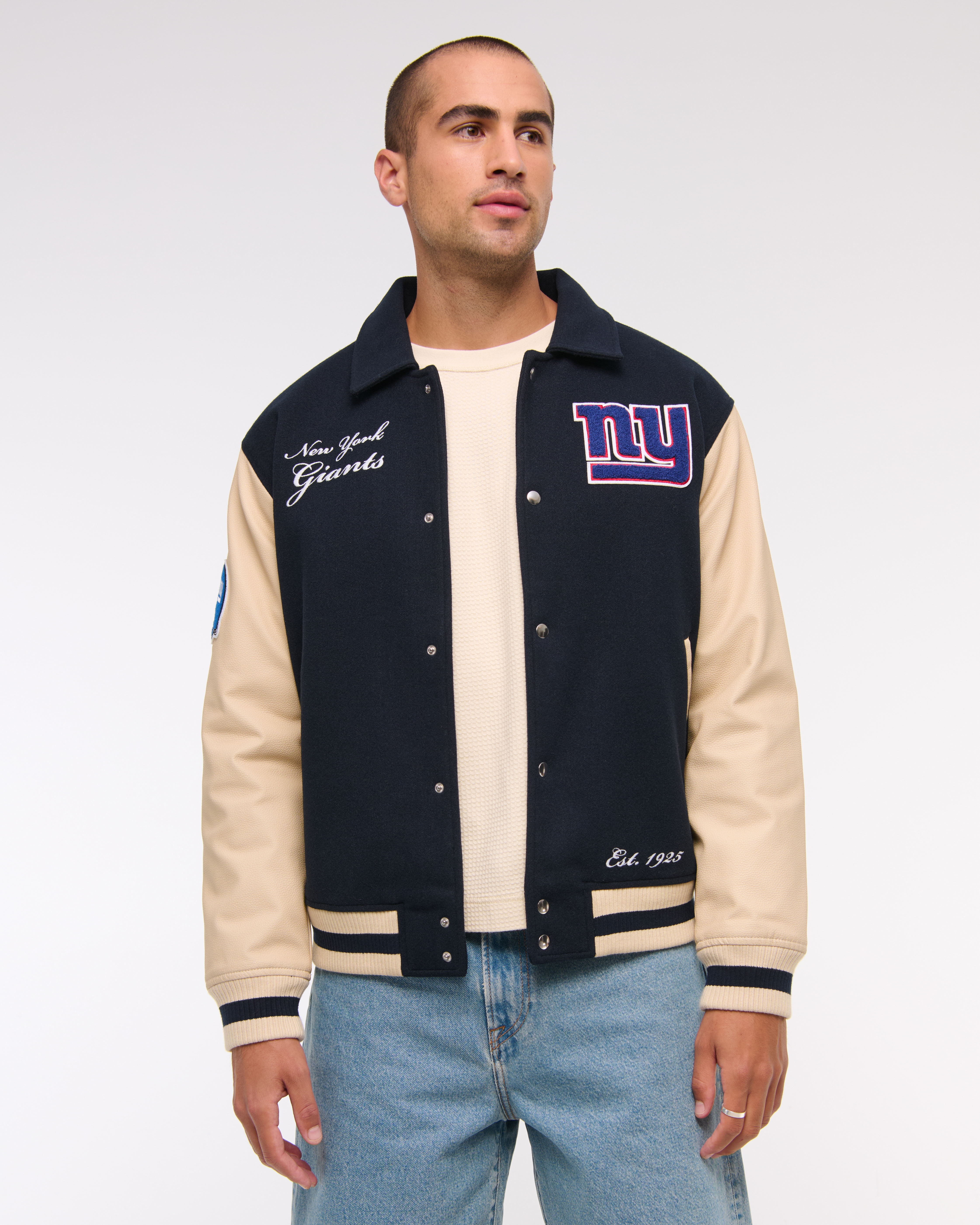 Abercrombie & Fitch New York Giants Varsity Bomber Jacket
