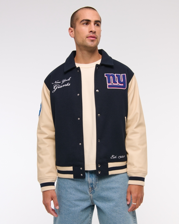 New York Giants Varsity Bomber Jacket, Deep Navy