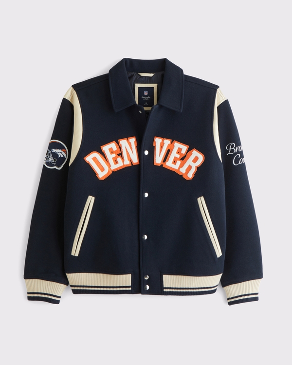 Denver Broncos Varsity Bomber Jacket, Deep Navy - Broncos view 1