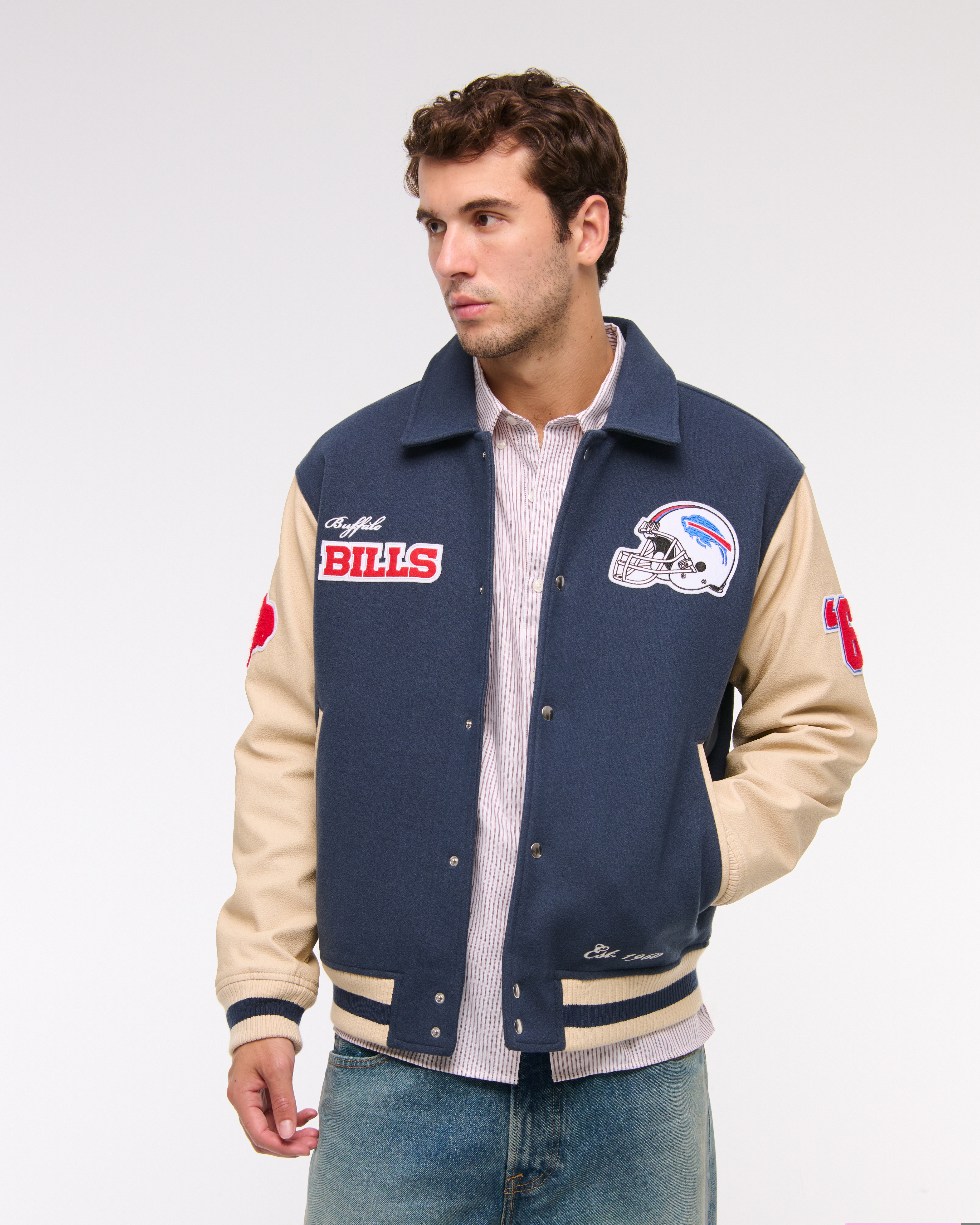 Abercrombie & Fitch Buffalo Bills Varsity Bomber Jacket