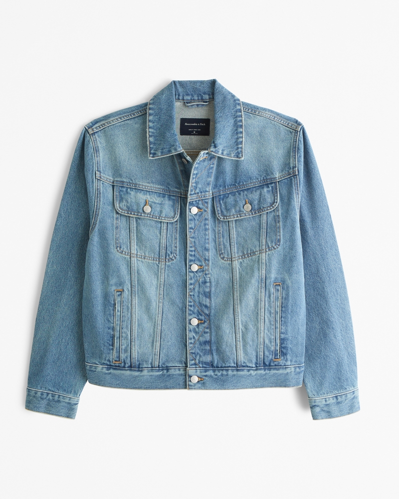 Abercrombie denim jacket mens best sale