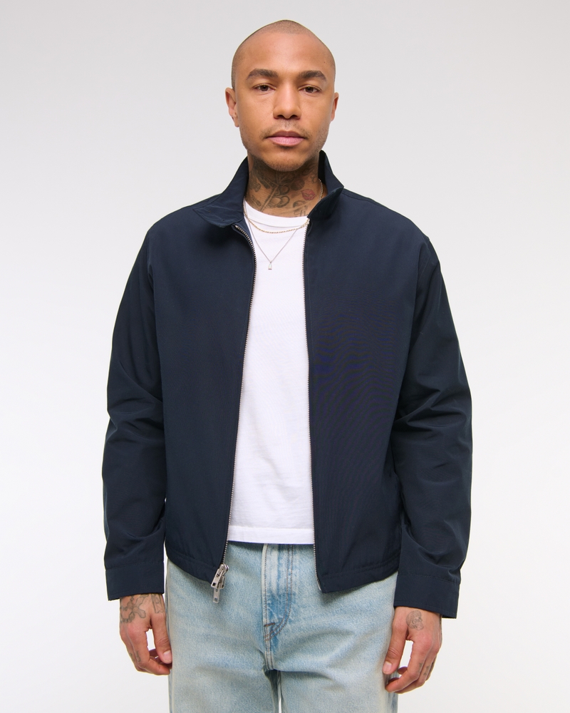 Men's Cropped Mockneck Harrington Jacket | Men's Clearance