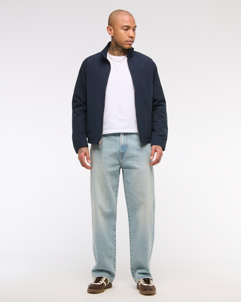 Cropped Mockneck Harrington Jacket