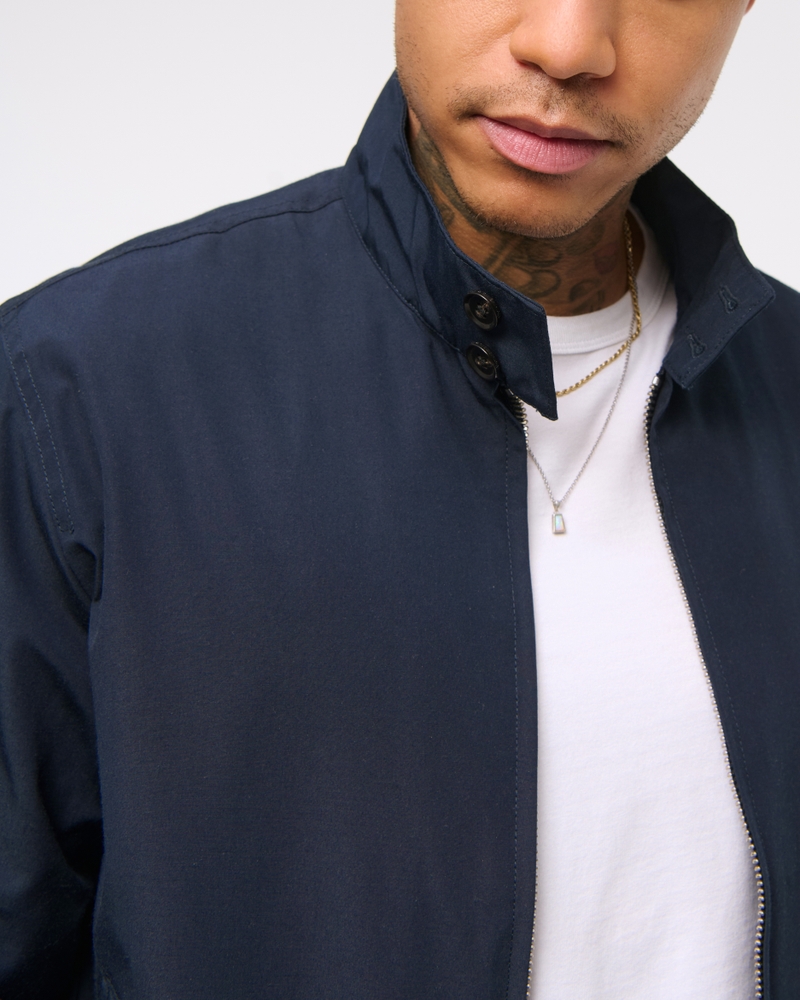 Cropped Mockneck Harrington Jacket
