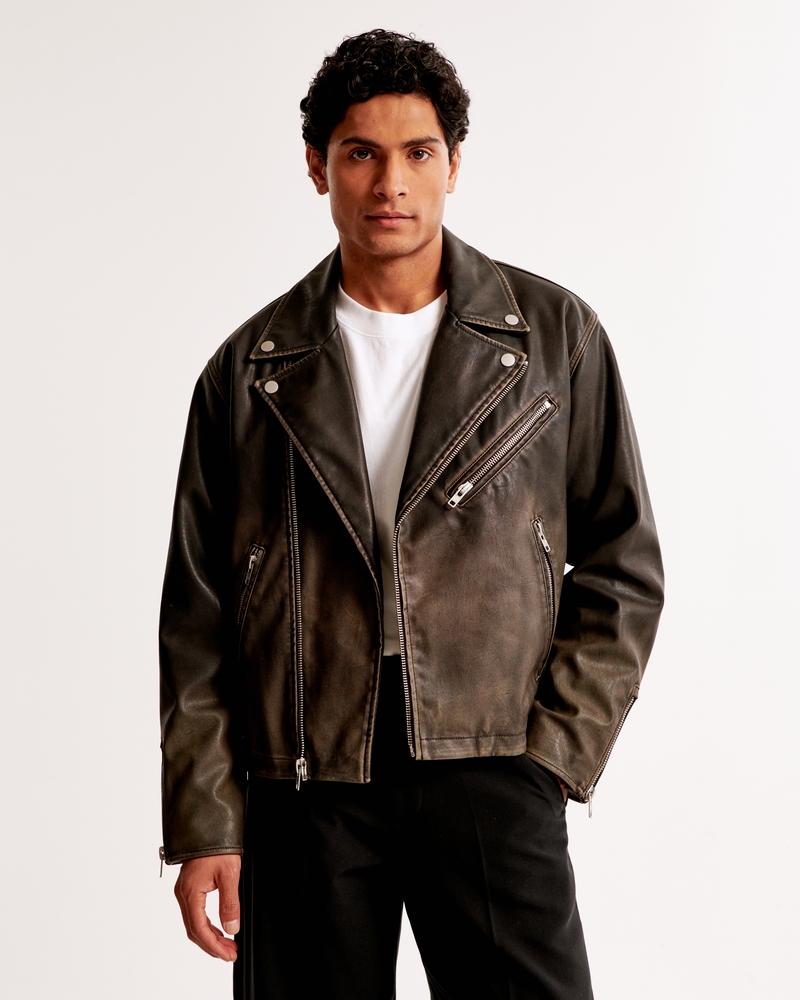 Motorcycle Jacket Abercrombie Leather Jacket Mens Black Leather