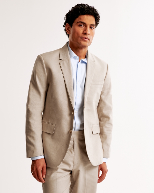 The A&F Collins Tailored Classic Blazer, Beige