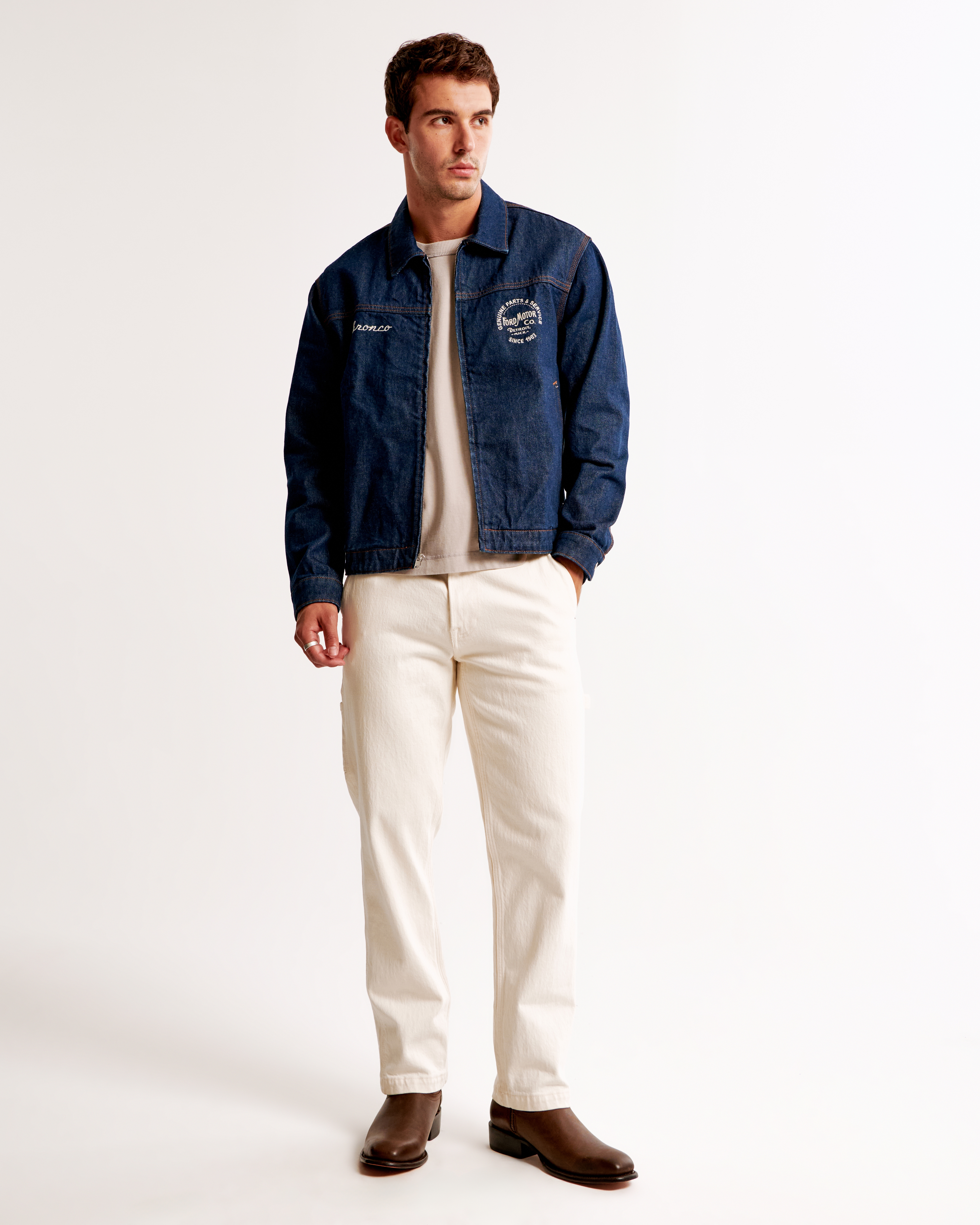 Men's Ford Cropped Zip Workwear Jacket | Men's Coats