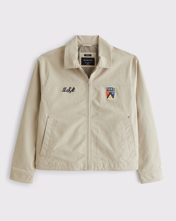 Men's Ford Cropped Zip Workwear Jacket | Men's Coats & Jackets | Abercrombie .com