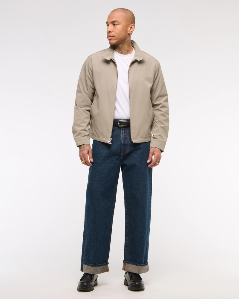 Cropped Mockneck Harrington Jacket