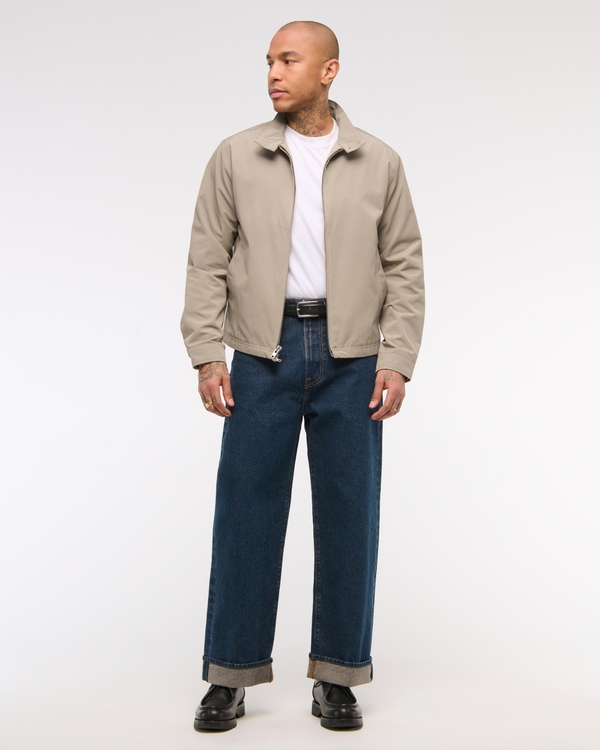 Cropped Mockneck Harrington Jacket