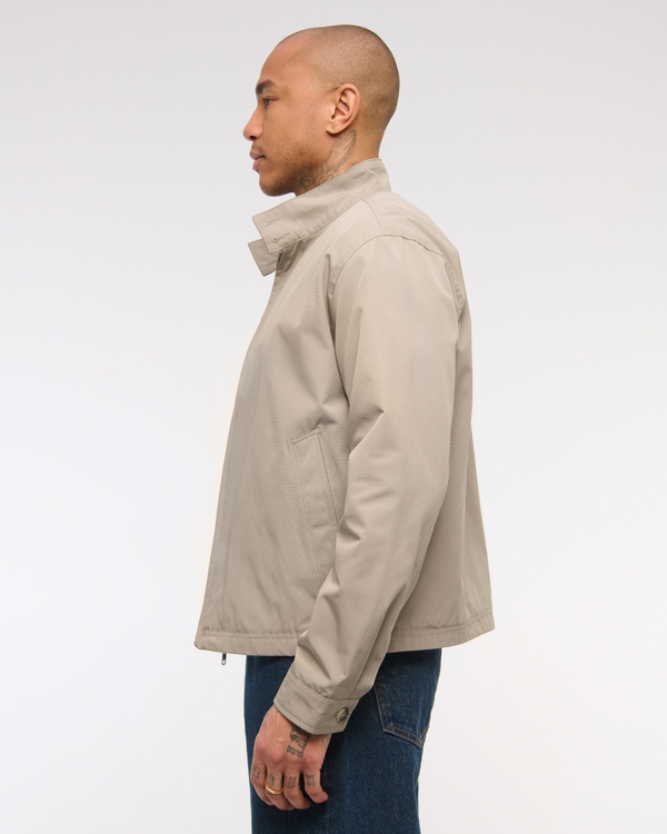 Cropped Mockneck Harrington Jacket
