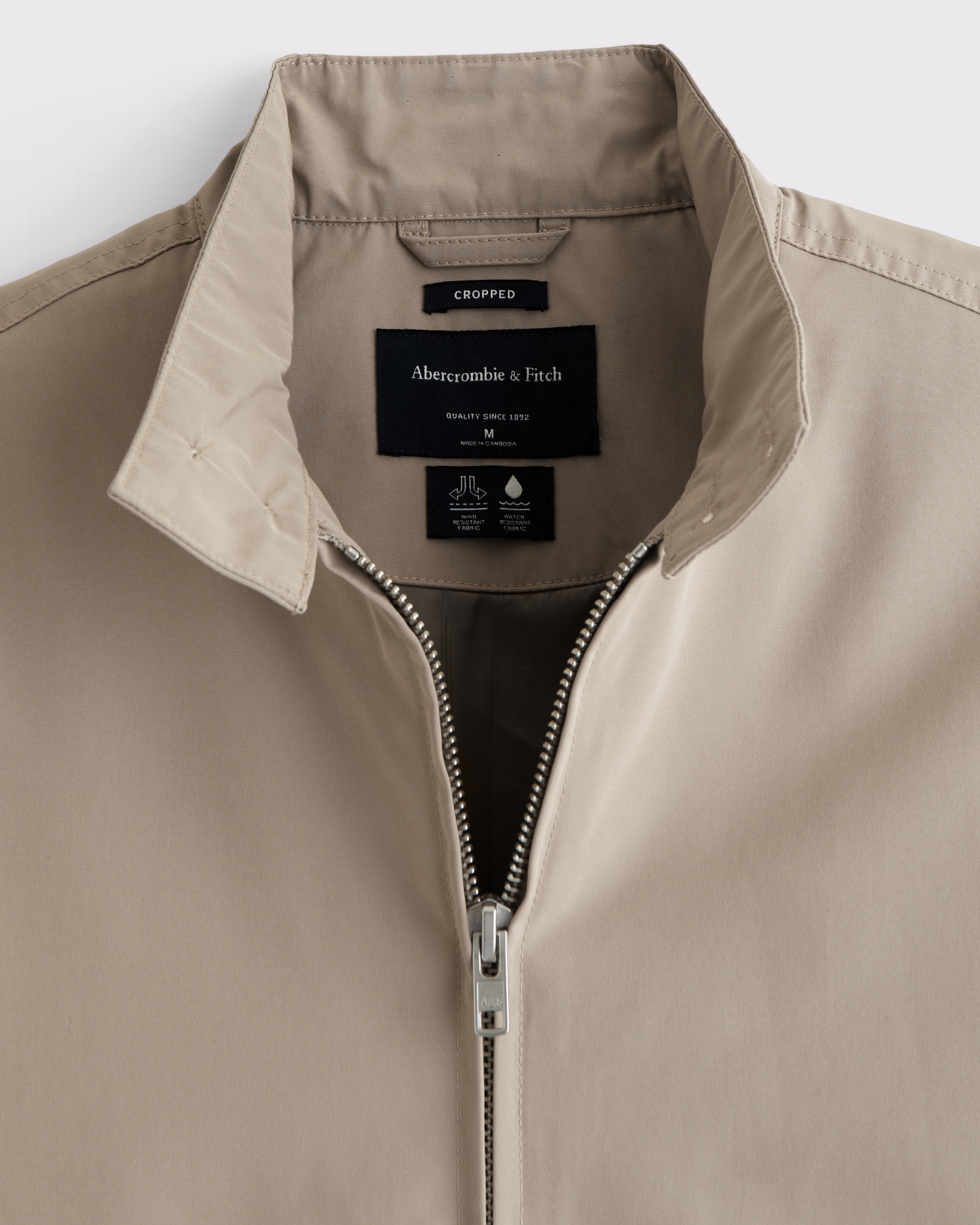 Cropped Mockneck Harrington Jacket