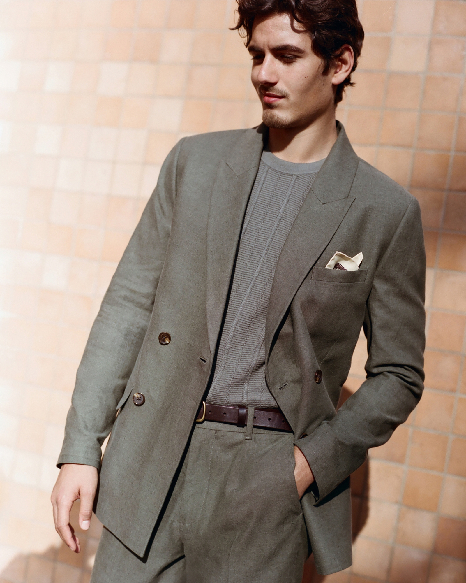 ジャケット・アウター 80s 90s USA linen double-breasted jacket KIC_132-5013-00092-333_life1?