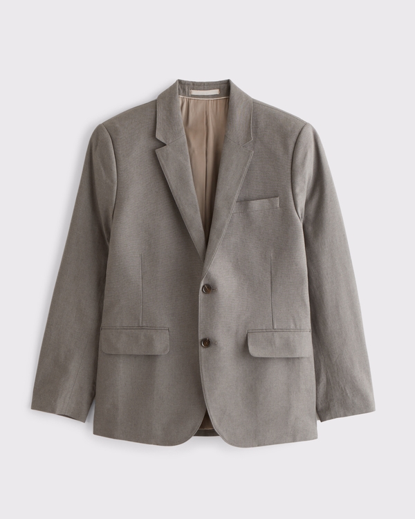 The A&F Collins Slim Linen-Blend Blazer, Gray-brown view 1