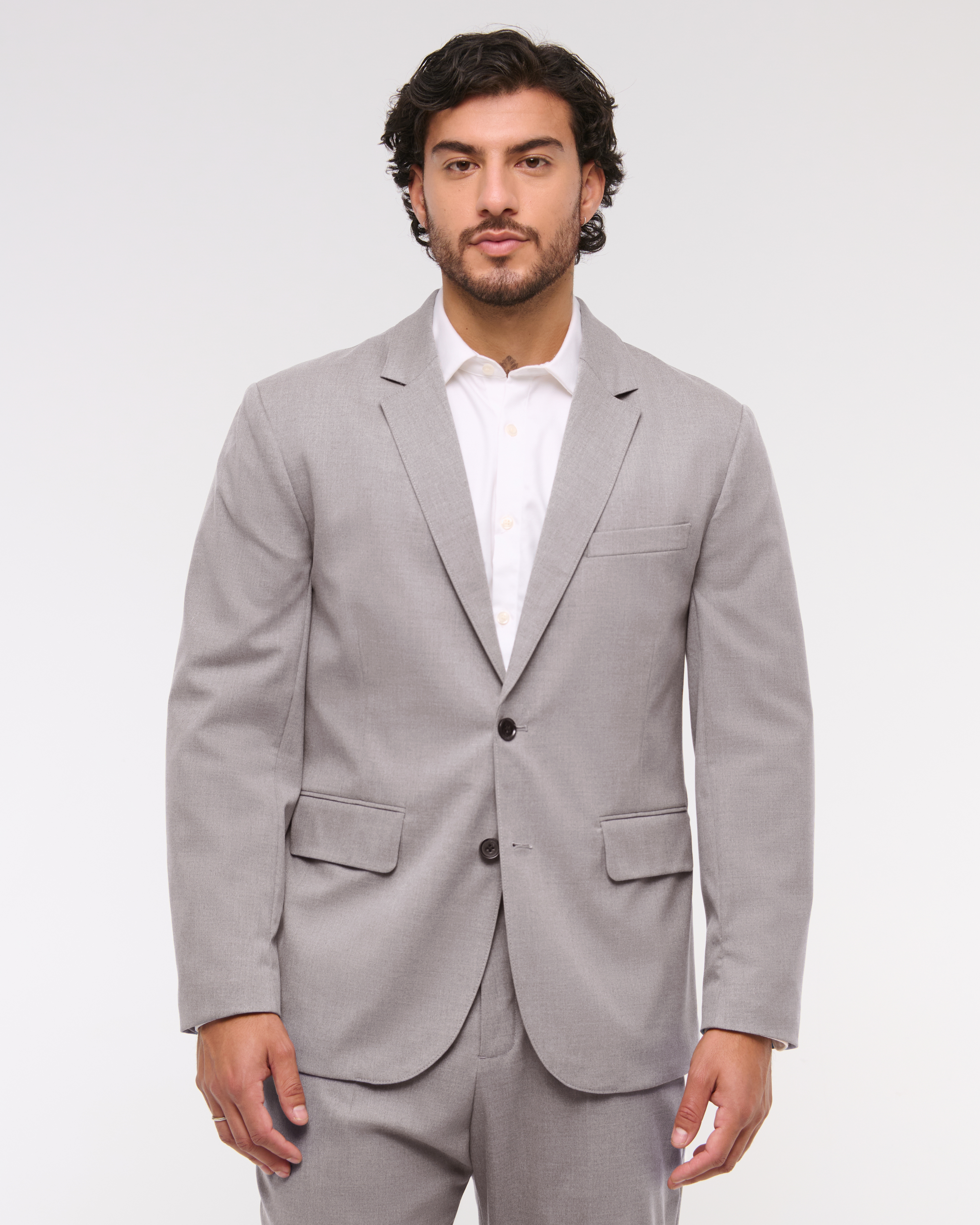 Abercrombie & Fitch The A&f Collins Athletic Fit Blazer In Gray