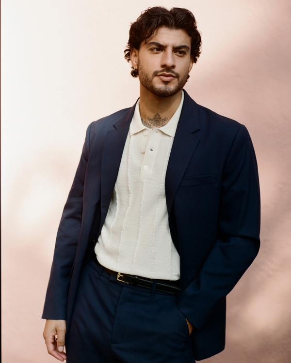 The A&F Collins Athletic Fit Blazer, Deep Navy view 1