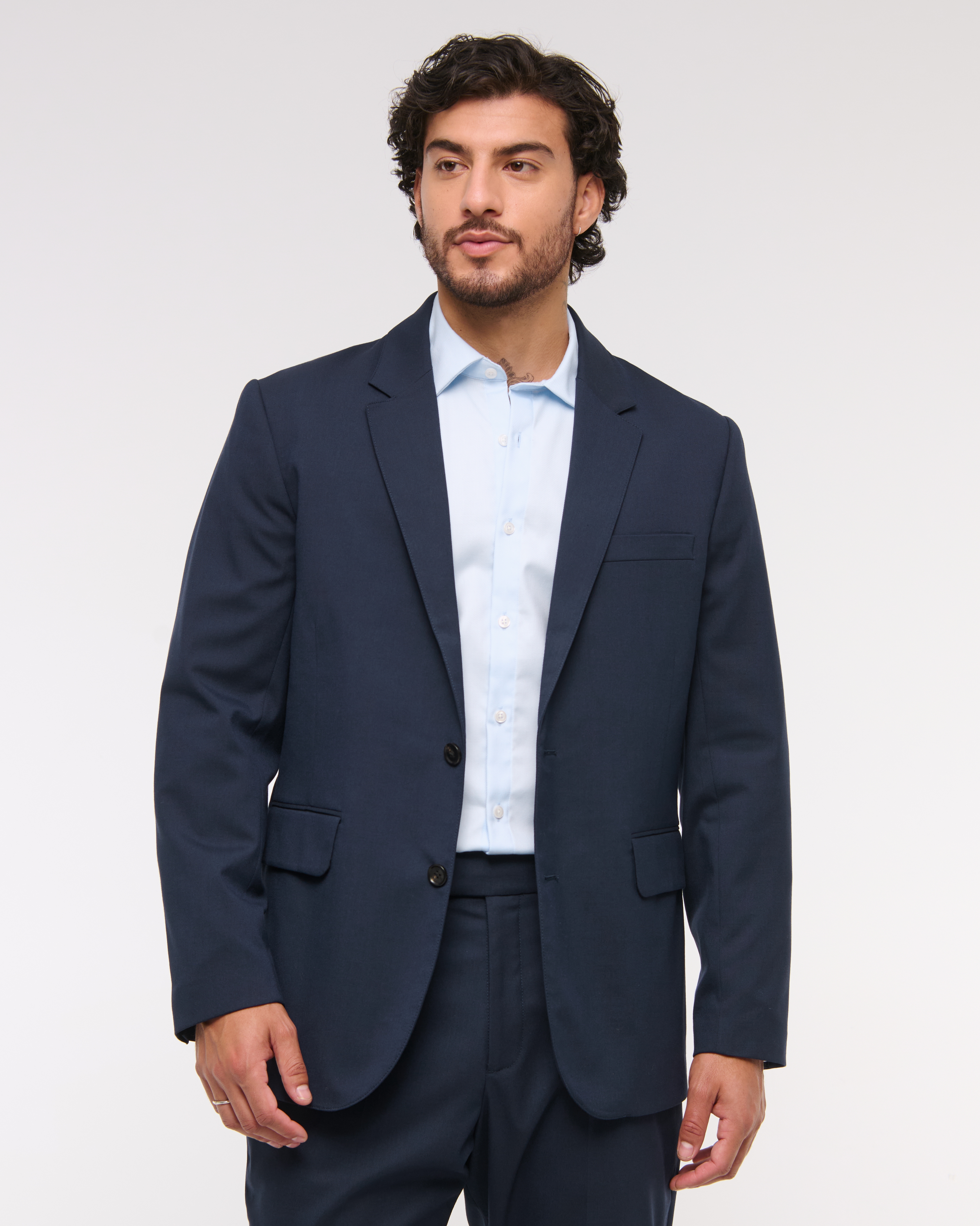 Abercrombie & Fitch The A&f Collins Athletic Fit Blazer In Blue