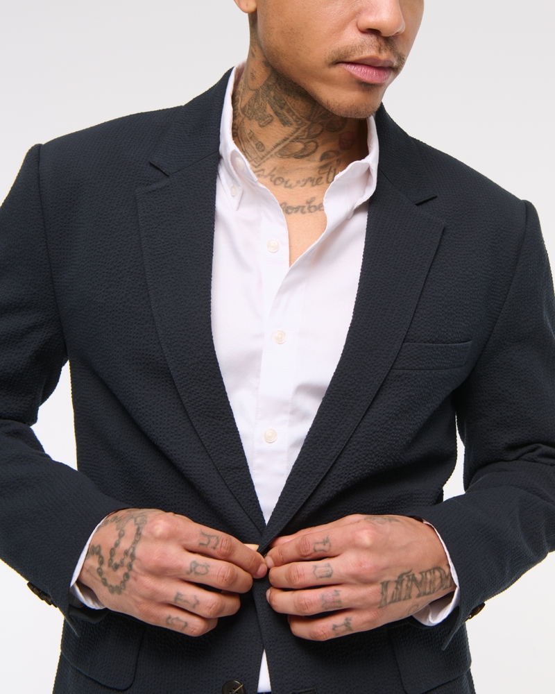 The A&F Collins Tailored Slim Seersucker Blazer