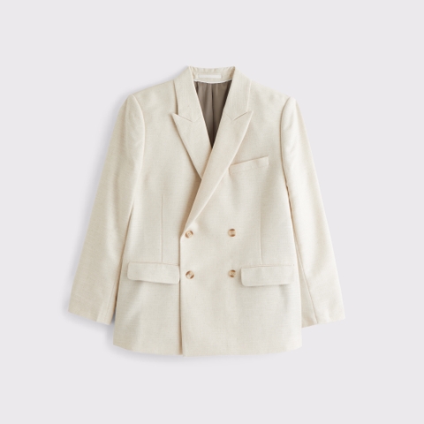 Мужские пиджаки Abercrombie & Fitch The A&F Collins Double-Breasted Cotton-Texture Blazer
