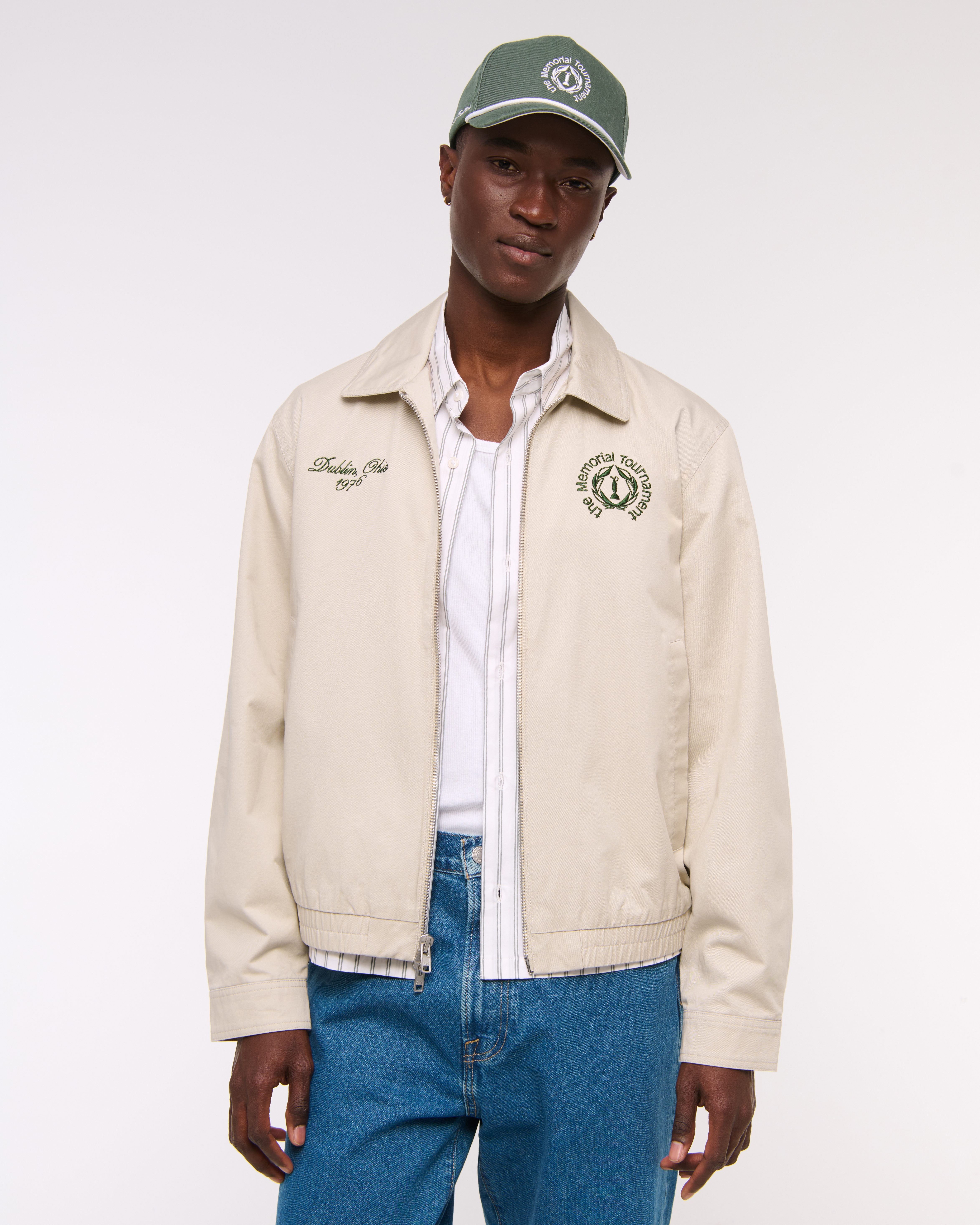 Abercrombie & Fitch Memorial Tournament Zip Jacket In Brown