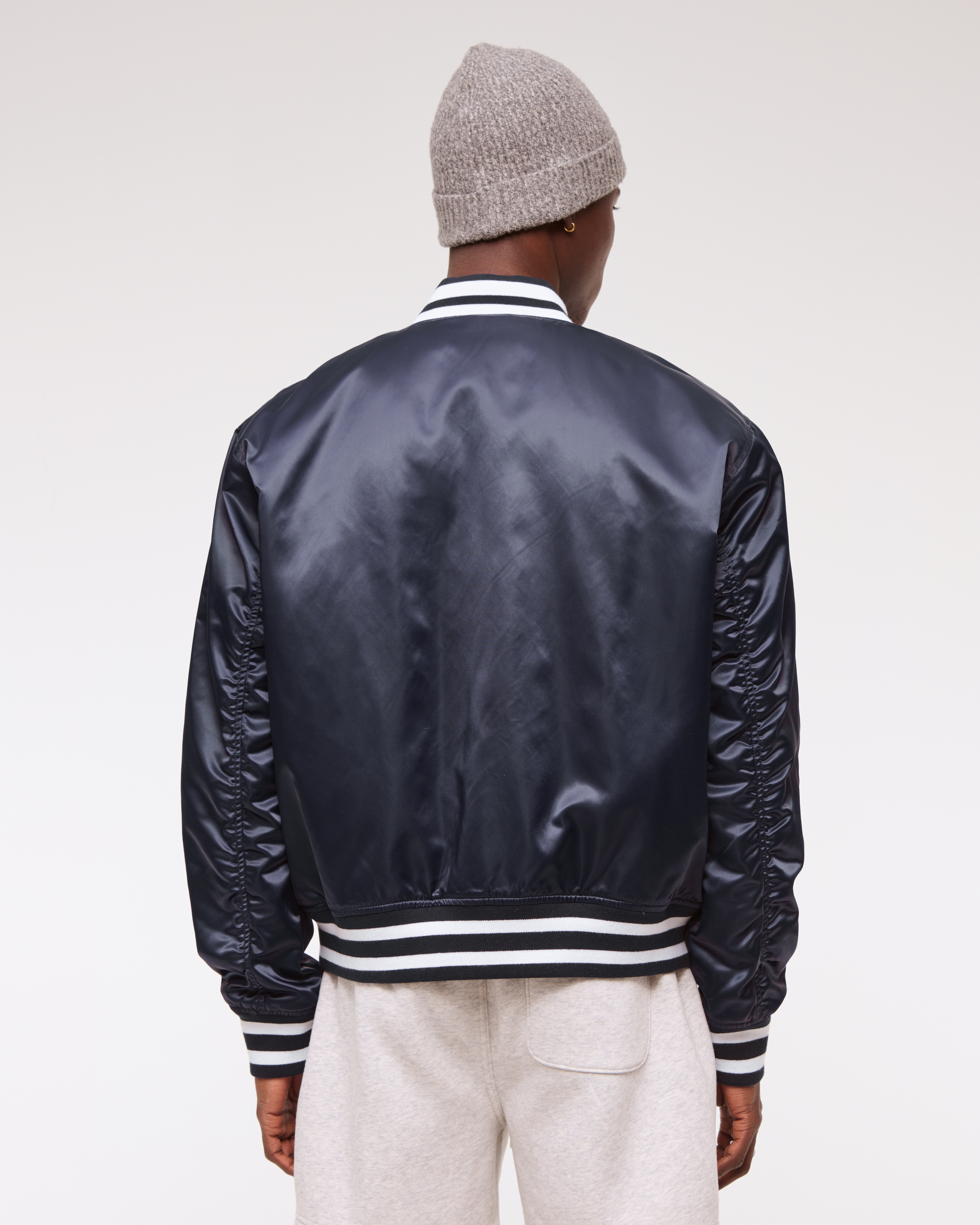 2022 セオリー ブルゾン LZIP BOMBER CRUSHED SATIN Signature Bomber Jacket