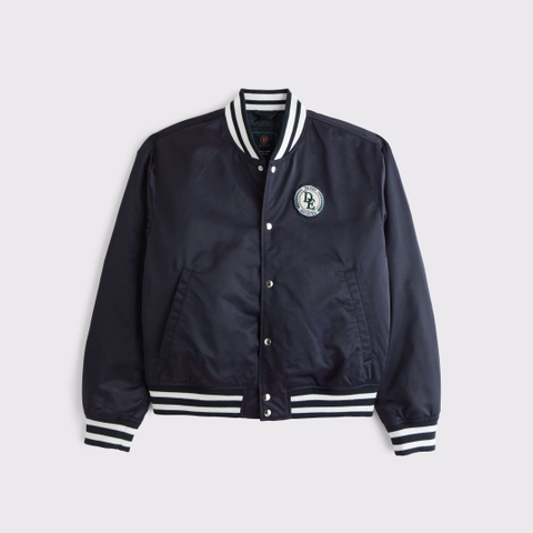 Abercrombie & Fitch Vol. 28 Danzy Satin Varsity Bomber