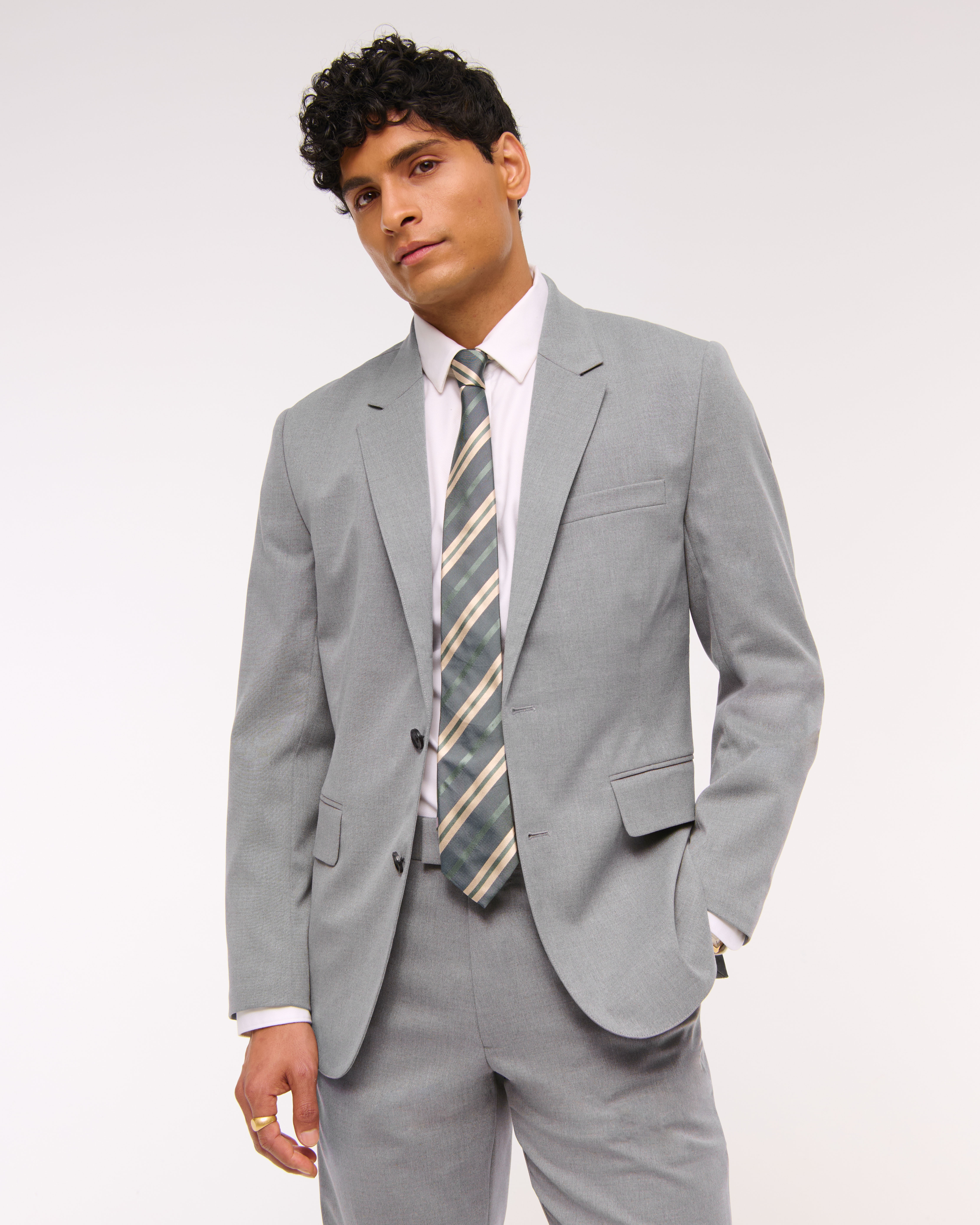 Abercrombie & Fitch The A&f Collins Slim Blazer In Gray