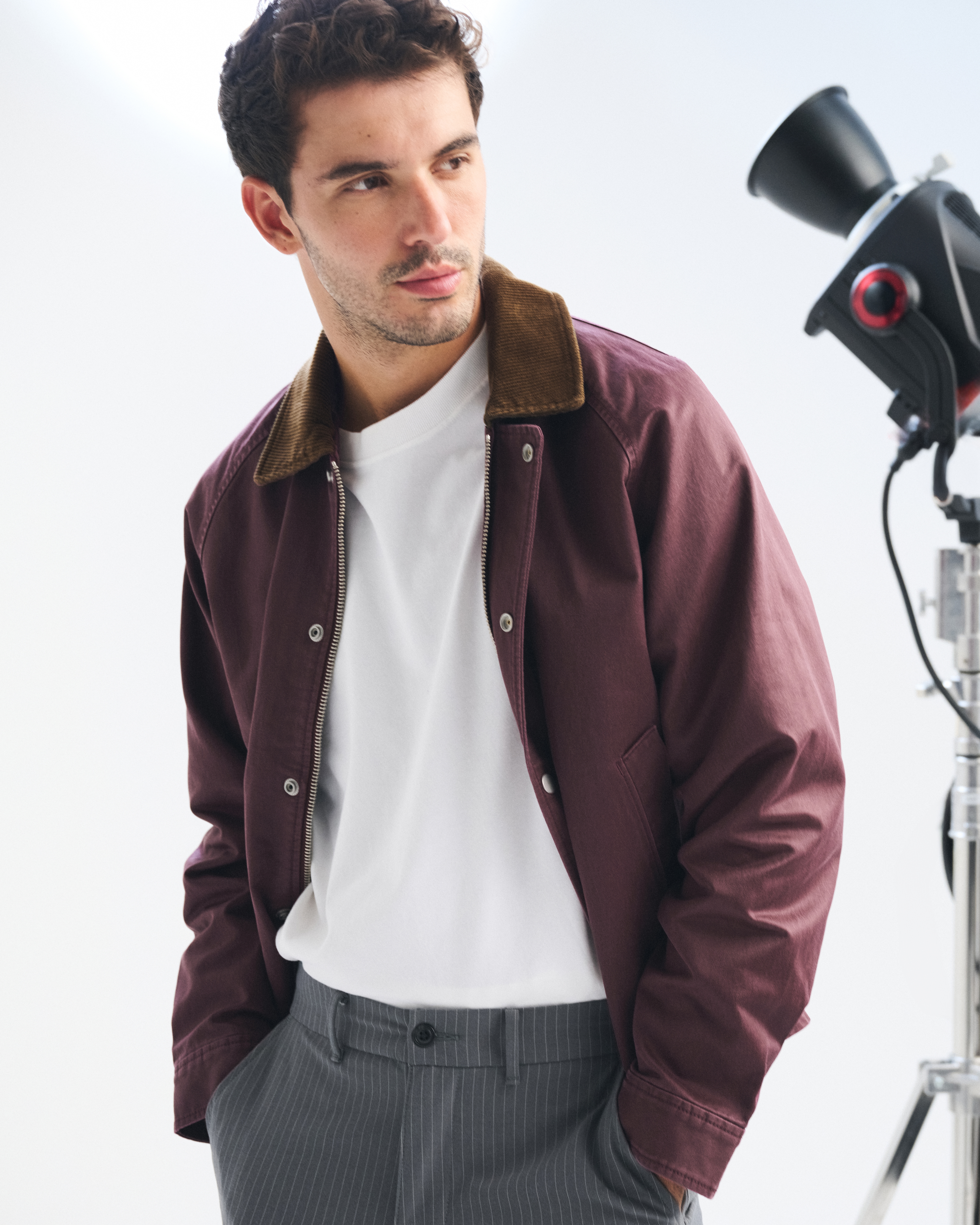 Abercrombie & Fitch Lightweight Barn Jacket In Burgundy